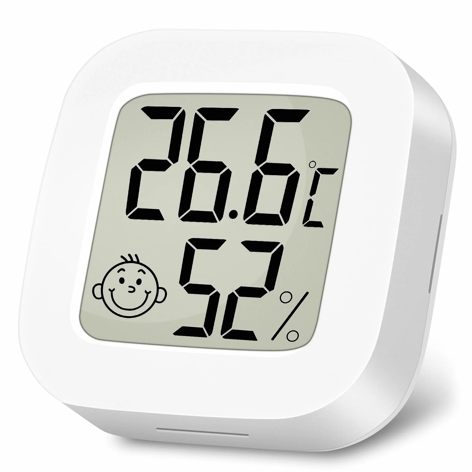 Ainiv Cyfrowy mini termometr/higrometr pokojowy do pomieszczeń, z wyświetlaczem LCD i ikonami twarzy, z monitorem wilgotności temperatury, do sypialni, pokoju dziecięcego, magazynu, samochodu