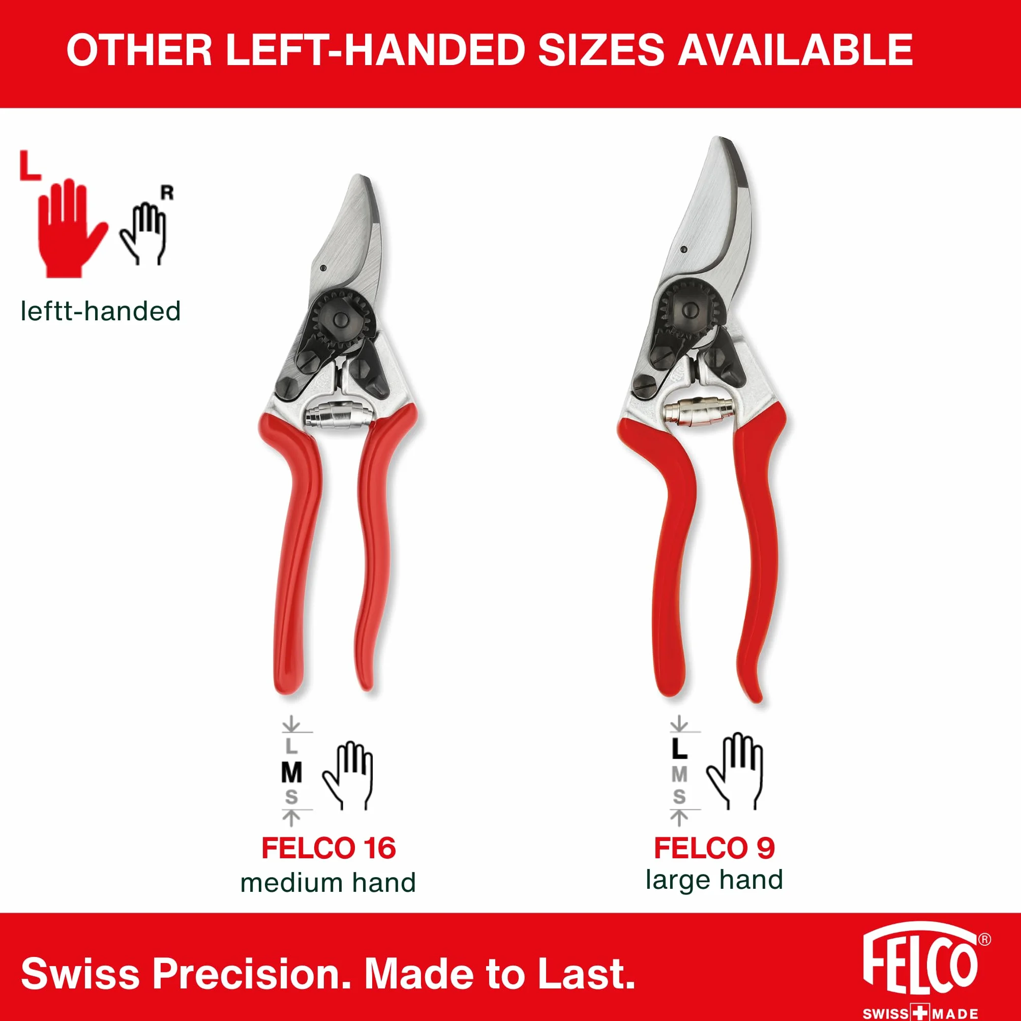FELCO 2 sekator bypass profesjonalny praworęczny, ostrze 41 mm stal hartowana, kuty aluminiowy uchwyt, precyzyjne cięcie do 25 mm, szwajcarskie narzędzie ogrodowe