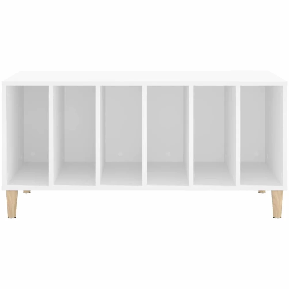 Szafka panelowa, biała, 100 x 38 x 48 cm, materiał drewnopochodny, trwały winylowy mebel do przechowywania, stabilny organizer na płyty gramofonowe LP, uniwersalna szafka pomocnicza