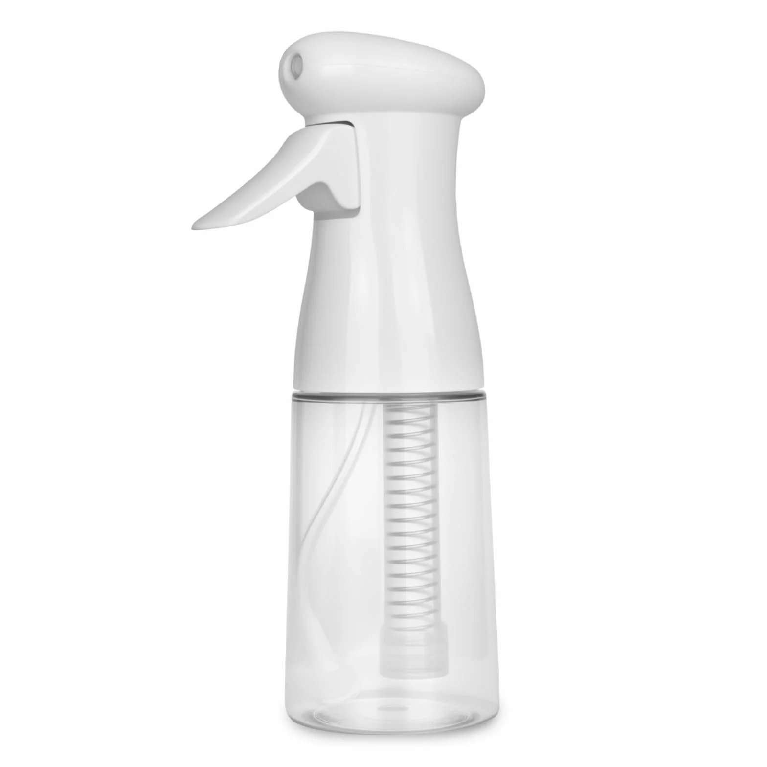 Butelka z rozpylaczem do włosów, 200 ml, niekapiąca butelka, ultra delikatny rozpylacz do roślin, salonu fryzjerskiego, pielęgnacji skóry (biały, przezroczysty)