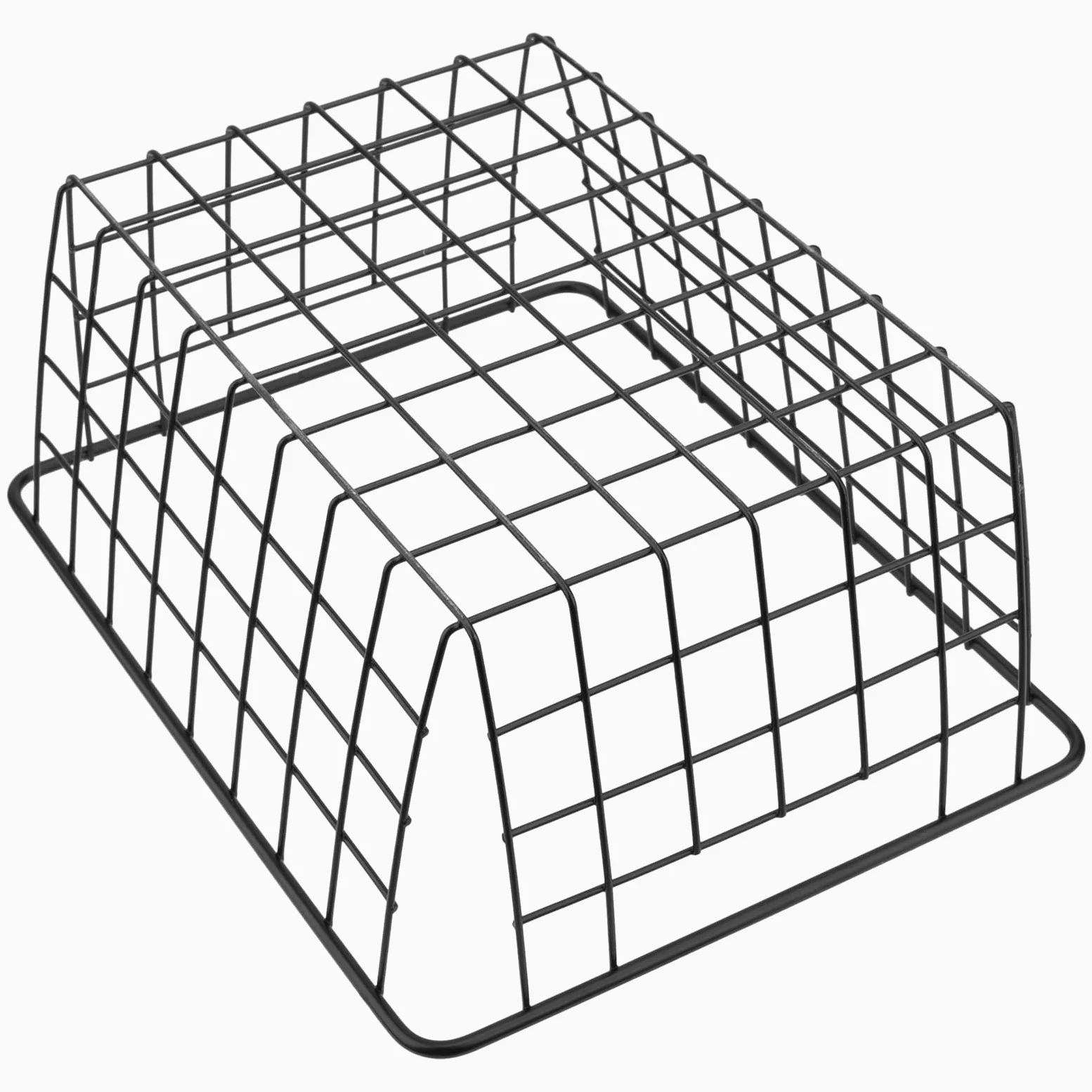 ZOZOENHOU 2 sztuki koszy do przechowywania z drutu 28 x 22 x 12 cm, metalowy kosz, kosz ?azienkowy, metalowy kosz z otwartym drutem, ?elazny kosz wisz?cy, do biura, kuchni, ?azienki, kolor czarny