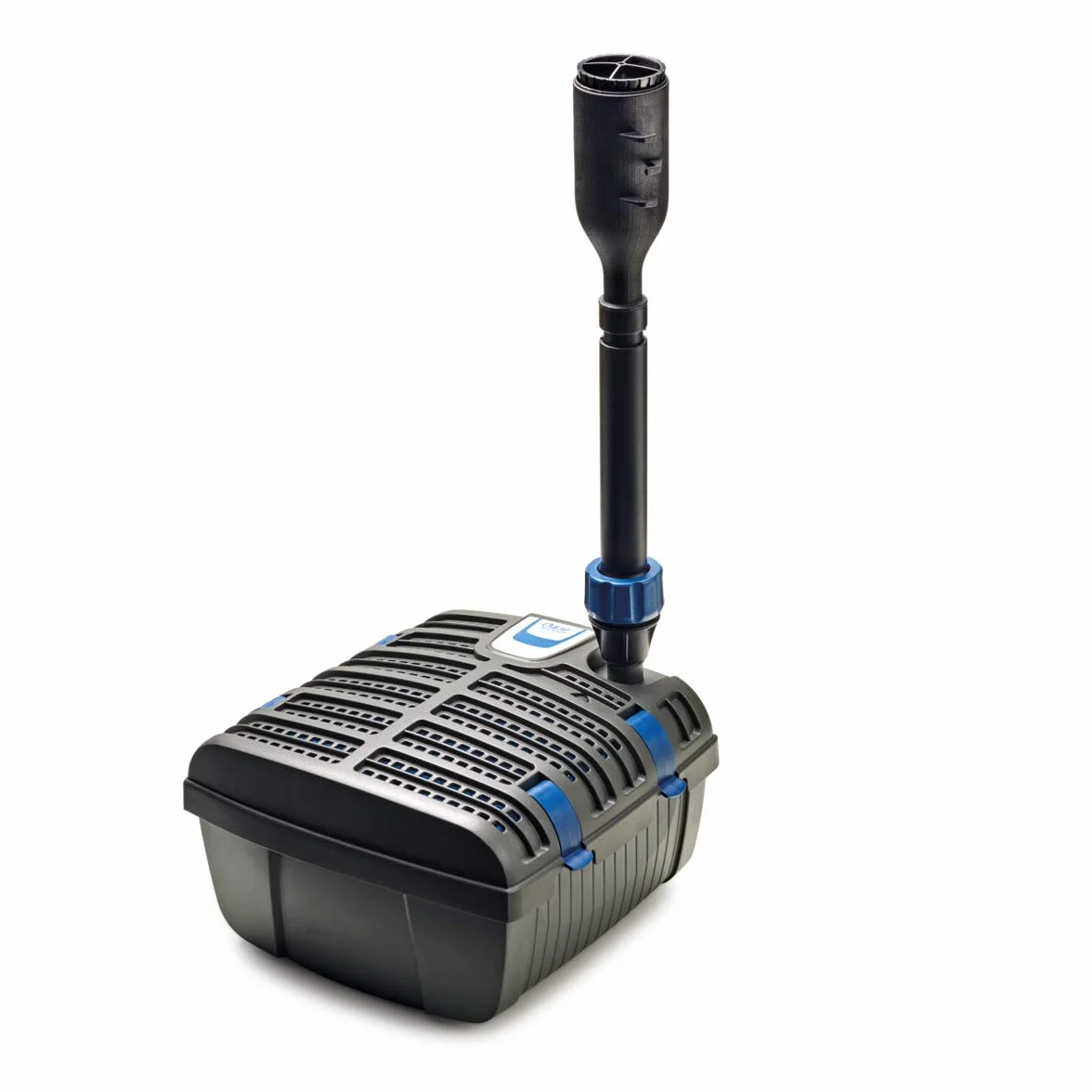 OASE 70233 Filtral UVC 1500 - filtr podwodny, oczyszczacz stawu, fontanna wodna, w zestawie 3 nasadki fontanny do różnych wariantów zabaw wodnych, do stawów do 1,5 m³, czarny
