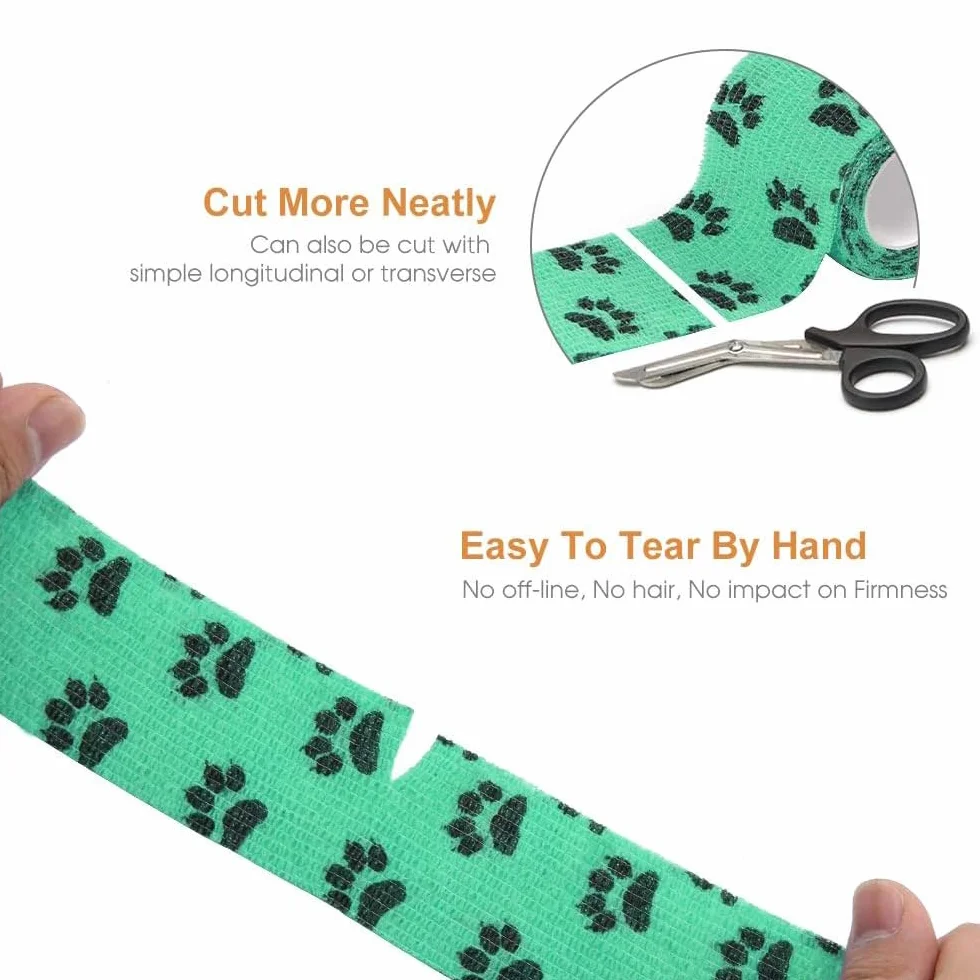 Pet Vet Wrap samoprzylepny elastyczny bandaż dla zwierząt 6 rolek 5 cm x 4,5 m