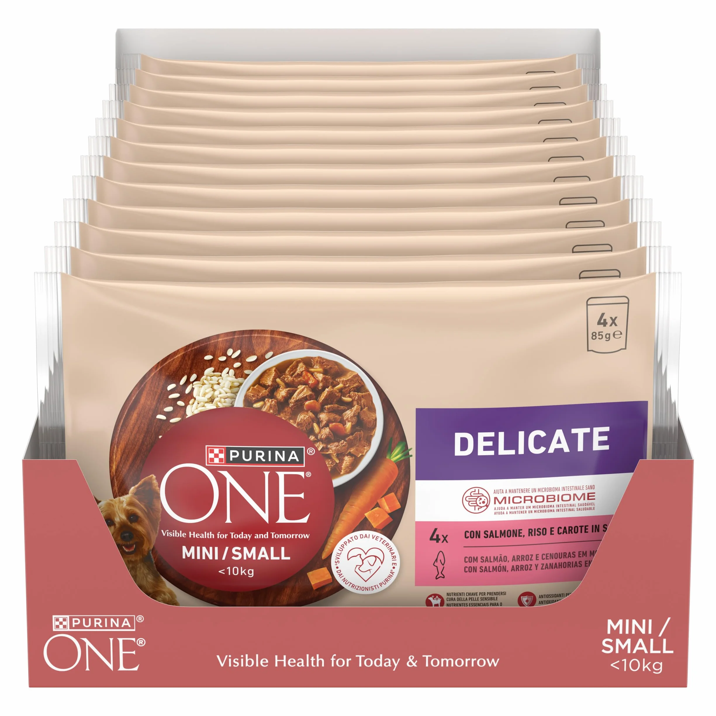 Purina One Delikatny mokry pies łosoś w sosie Multipack, 48 kopert 85g