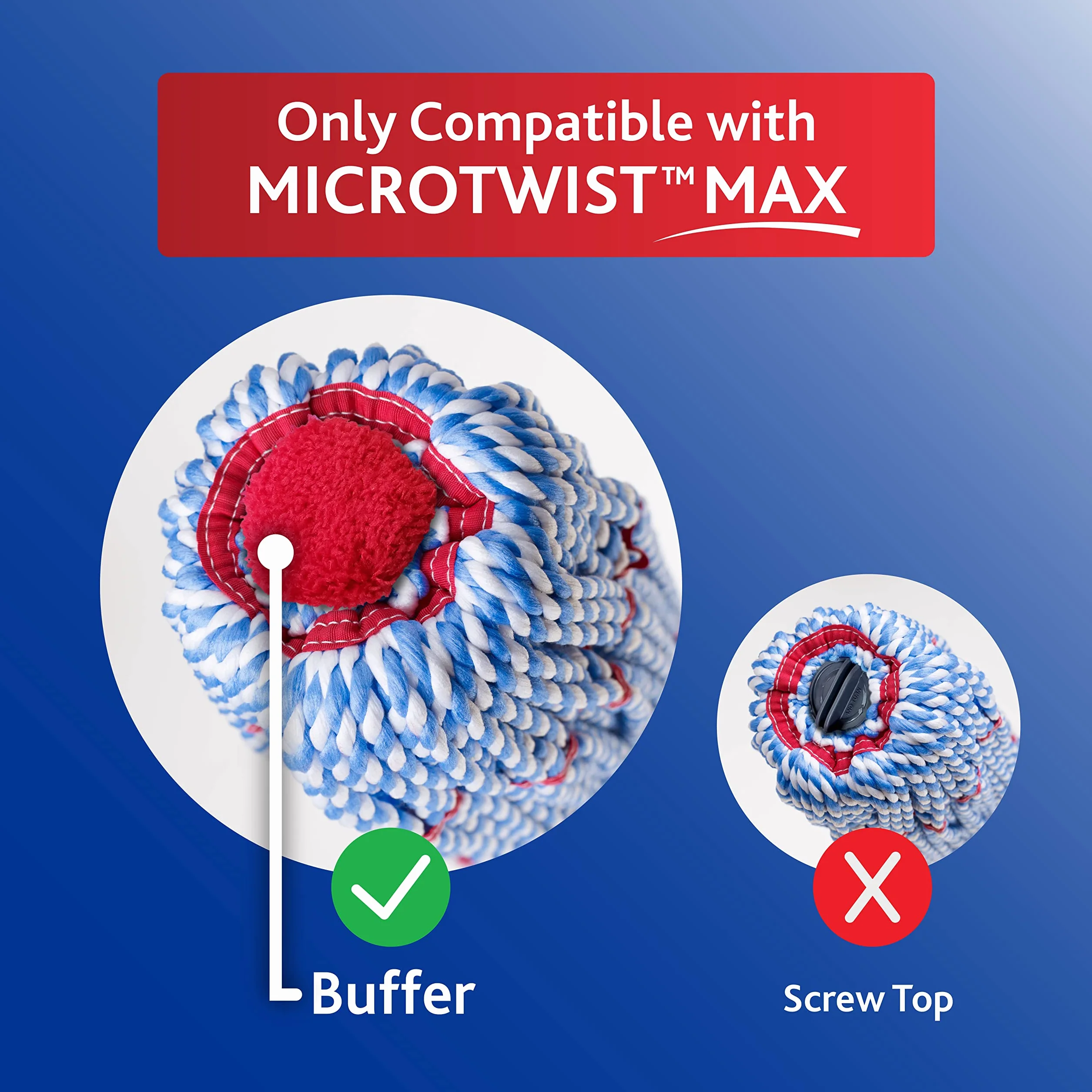 O-Cedar MicroTwist MAX Mop z mikrofibry Twist z 1 dodatkowym wkładem, wyposażony w obsługę bez użycia rąk, bardzo duża głowica mopa 45 cm, bezpieczna do wszystkich rodzajów podłóg