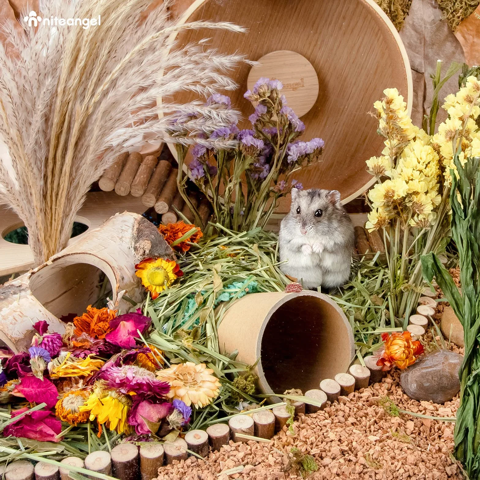 Niteangel Naturalna miękka pościel dla chomika Mate siedlisko małych zwierząt dekoracja dla syryjskich chomików karłowatych myszoskoczków myszy królika