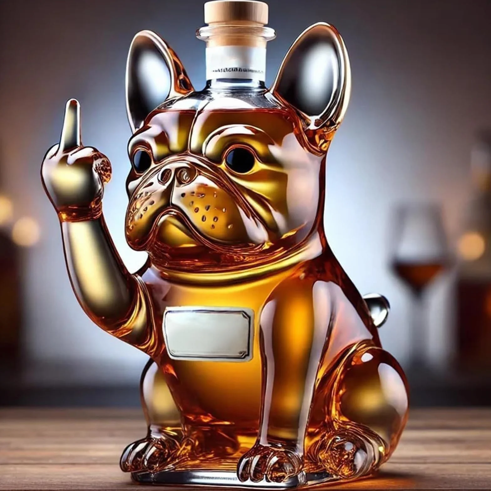 DJMAW Zabawka z 3D Palcem Środkowym z Whisky, 3D-Karaffa do Whisky z Palcem Środkowym, Szklanka na Whisky z Psem, Unikalna Szklanka na Wino z Psem z Palcem Środkowym, Do Baru, Biura, Dekoracji Domowej
