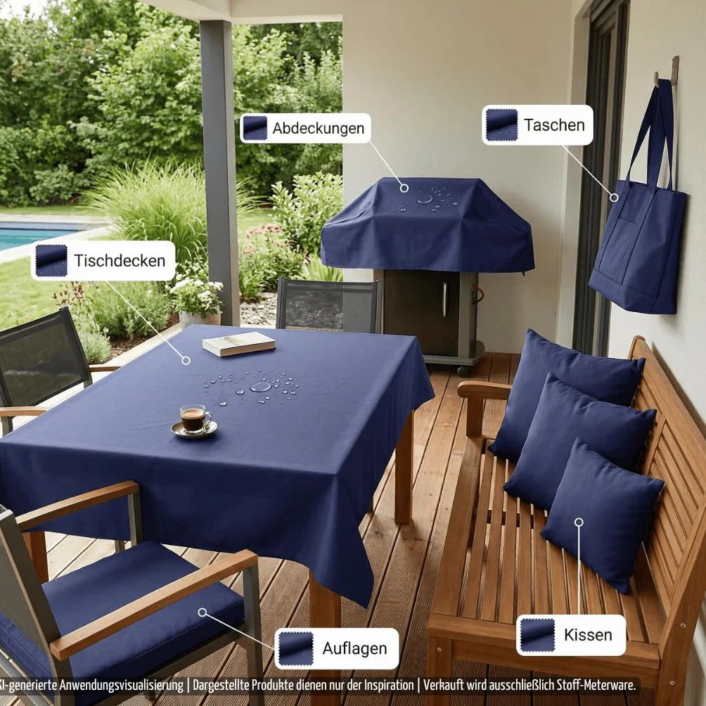 NOVELY® Sunset Oxford 420D – tkanina poliestrowa, bardzo odporna na rozerwanie, odporna na działanie promieni UV, wodoodporna, poliester, materiał ogrodowy, 1 metr bieżący, towar sprzedawany na metry, wodoszczelna, 25, granatowa, ciemnoniebieska
