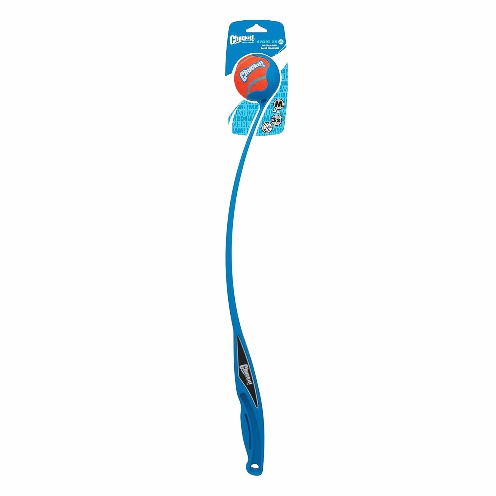 Chuckit! Sportowa wyrzutnia piłek dla psa, zabawka miotacz piłek z dużą piłką tenisową, średnia, 64 cm