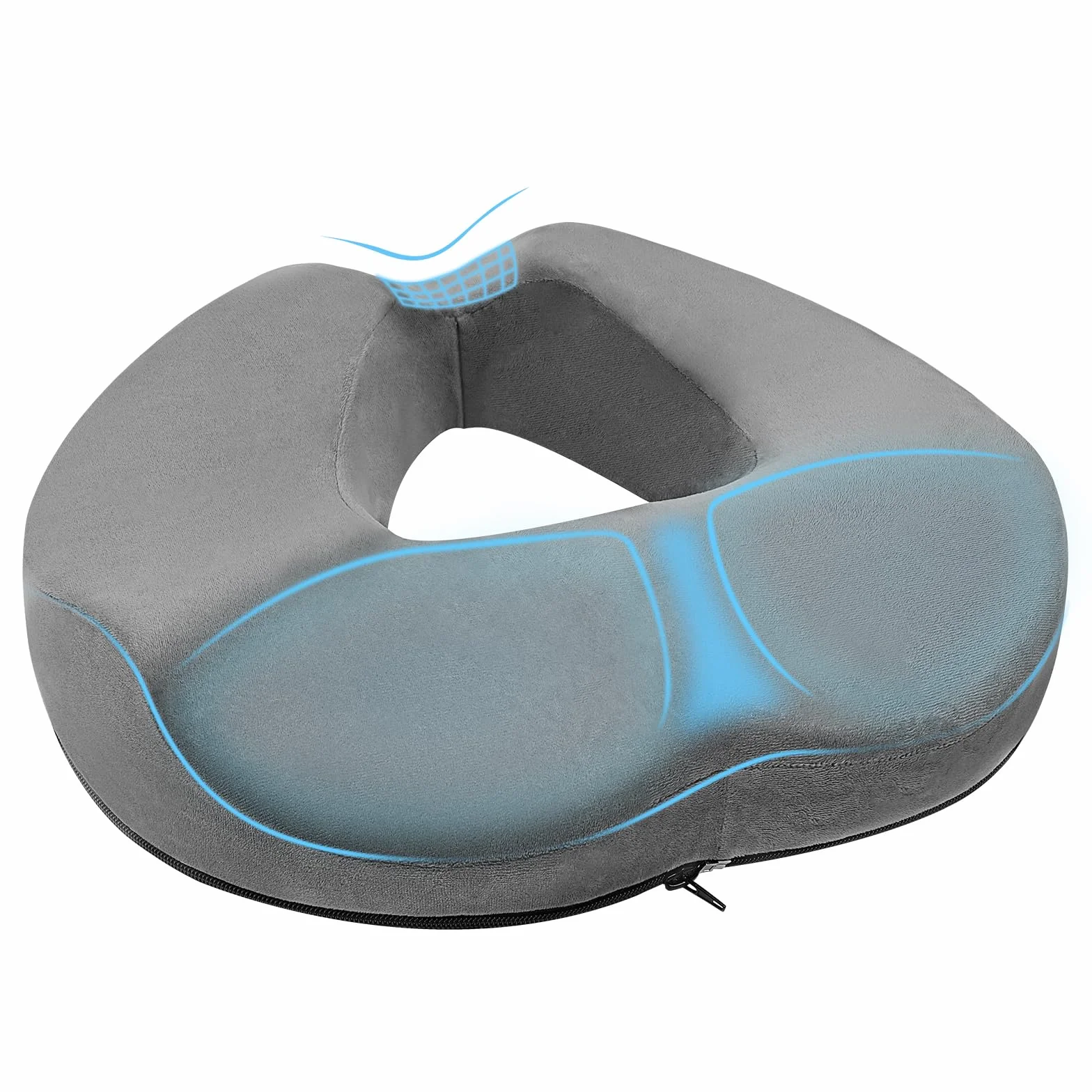 Poduszka do siedzenia, ortopedyczna, hemoroidy poduszka do siedzenia, ergonomiczna poduszka do siedzenia z pianki z pamięcią kształtu, do odciążenia podczas długiego siedzenia, pierścień do