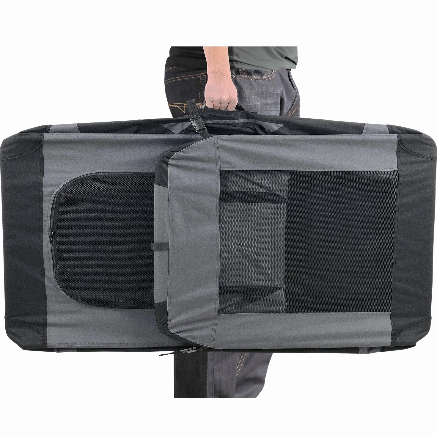 Transporter dla psów (szary - składany) Mis. 3XL