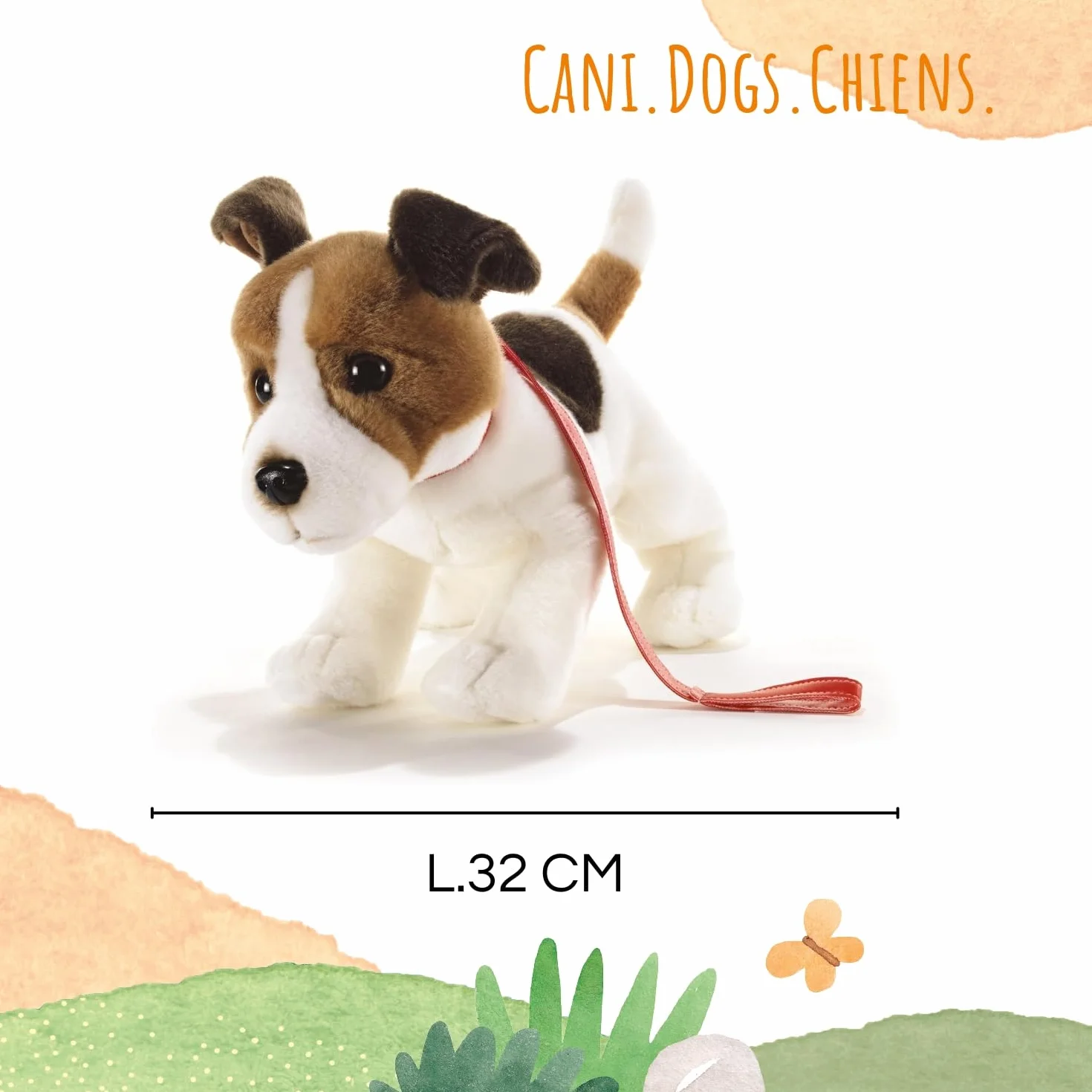 Plush & Company 15782 Dogs Milo JRT pluszowa zabawka ze smyczą 32 cm wielokolorowa