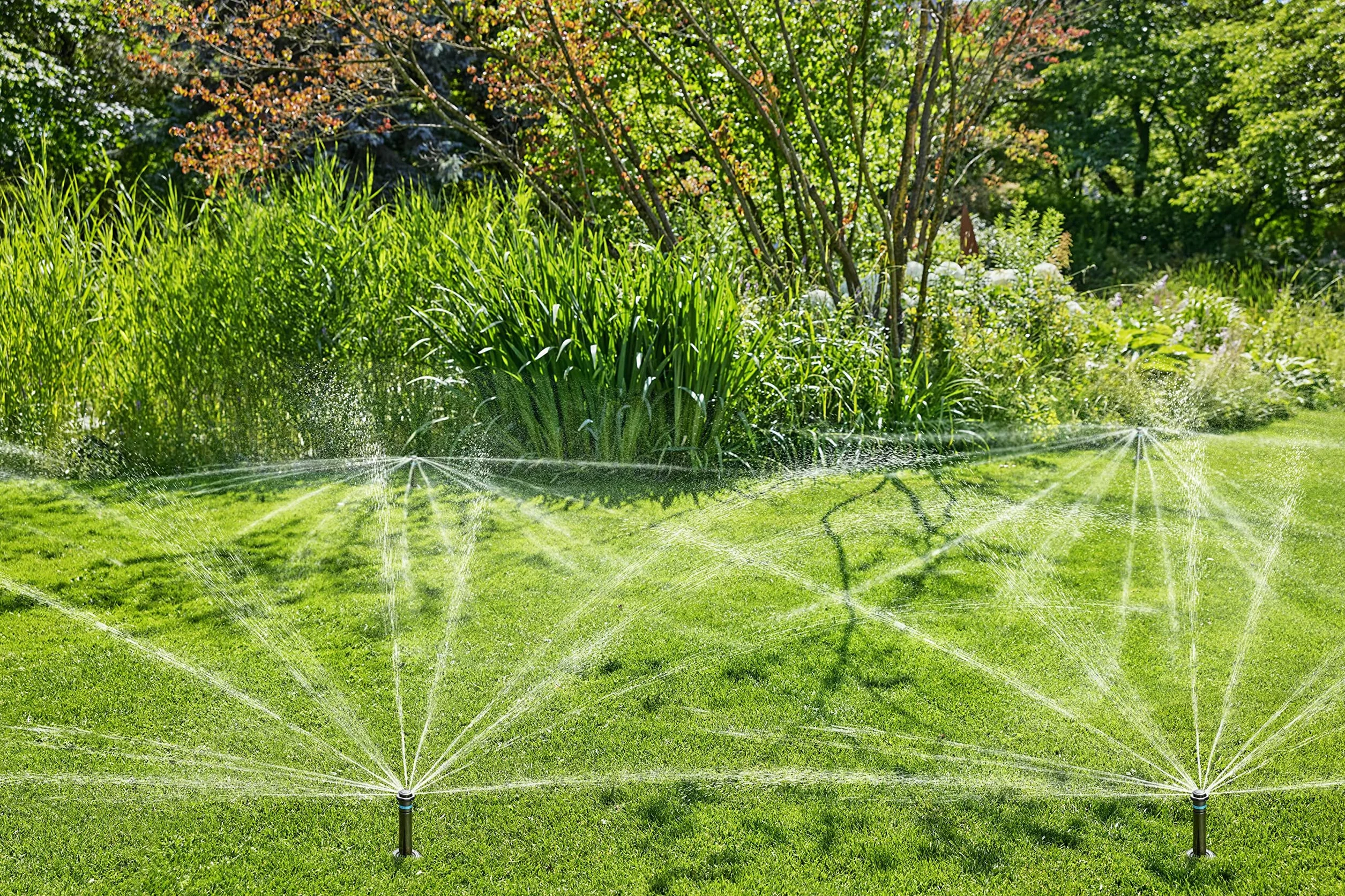 Gardena system tryskaczowy, wpuszczana deszczownica MD180: System nawadniania Pop Up do średniej wielkości trawników do 180 m², zasięg 5-7,5 m, z dyszą rot., gwint wewn. 1/2 cala (8233-20)