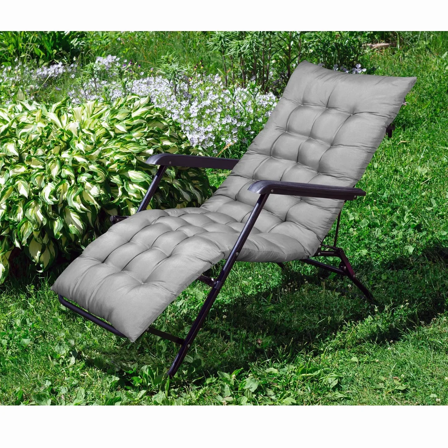 Poduszka na leżak ogrodowy Poduszka na leżak ogrodowy 165x50cm Mikrofibra Szara