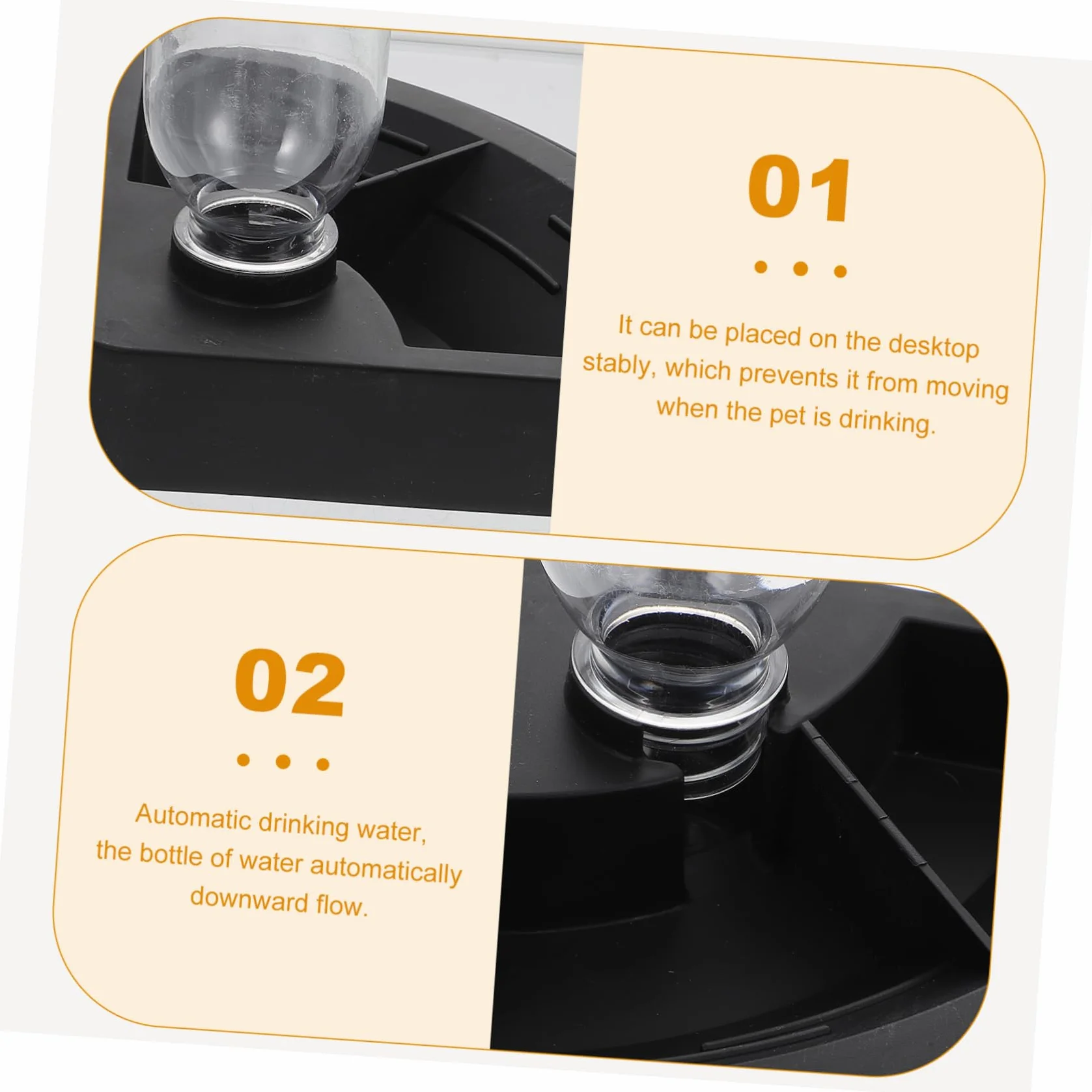 Happyyami Crawling Pet Water Dispenser dla Jaszczurek z Podstawą Łatwy Czyszczeniu Stabilny