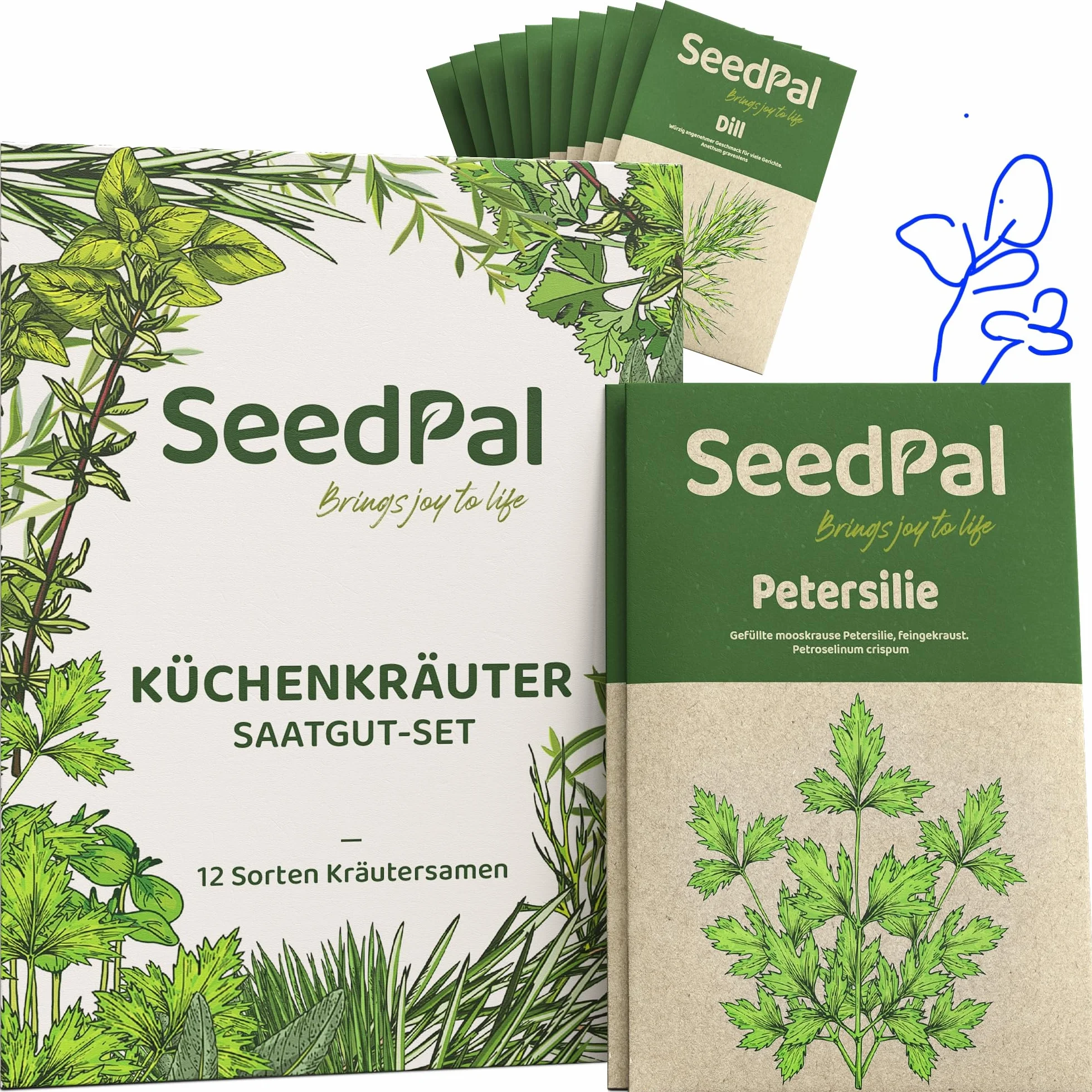 SeedPal Zestaw Nasion - 12 Odmian - Zioła Prowansalskie i Włoskie - Ogród Kuchenny lub Balkon - Nasiona Ogrodowe