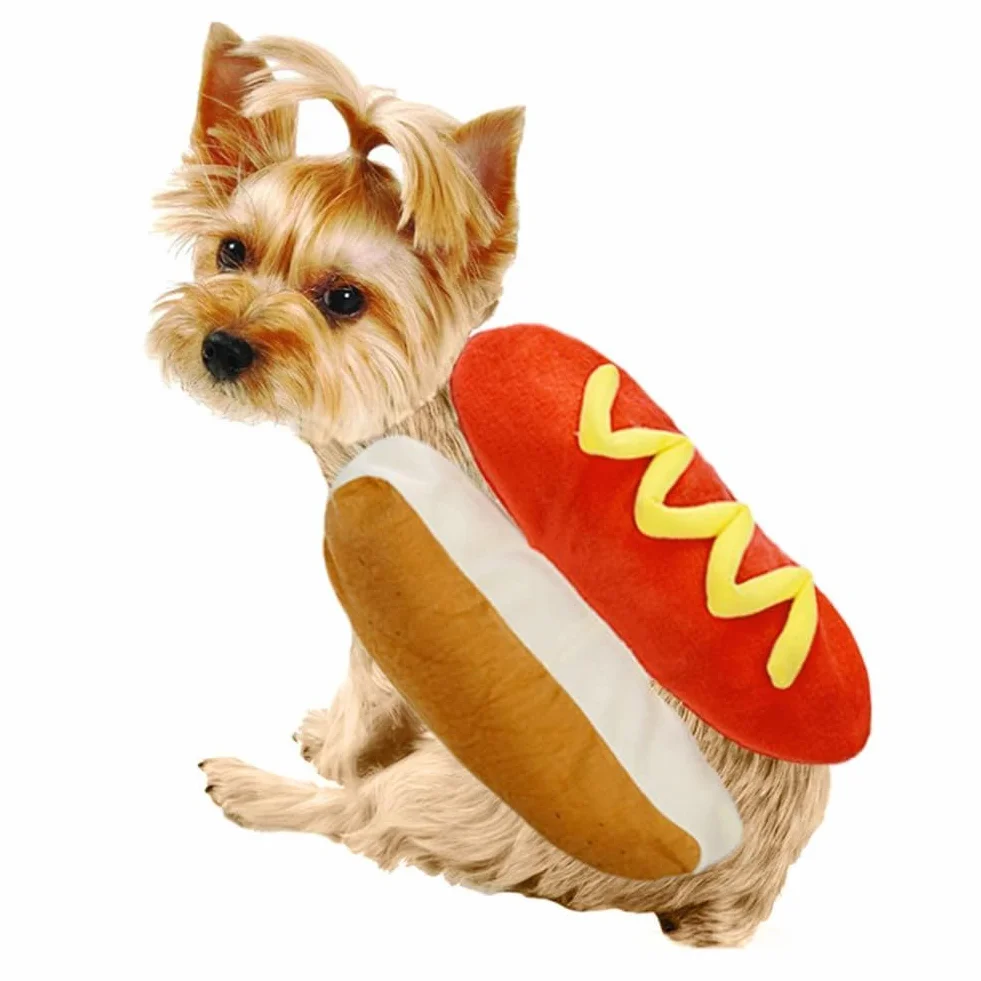 Kostium Hot Dog dla psa Hamburger Design Halloween strój Cosplay dla szczeniaka (S)