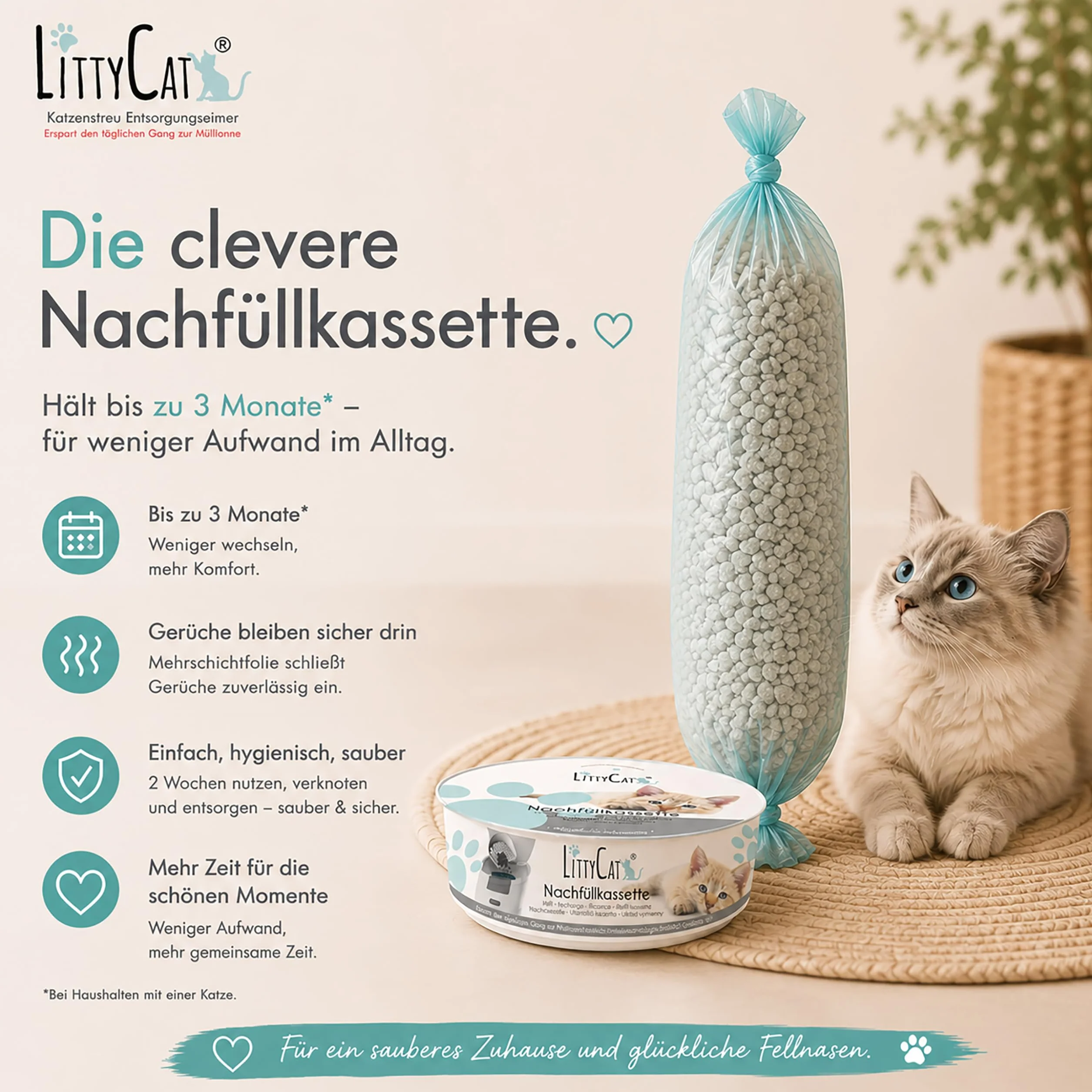 Littycat Nachfüllkassetten Katzenstreueimer 12er Pack