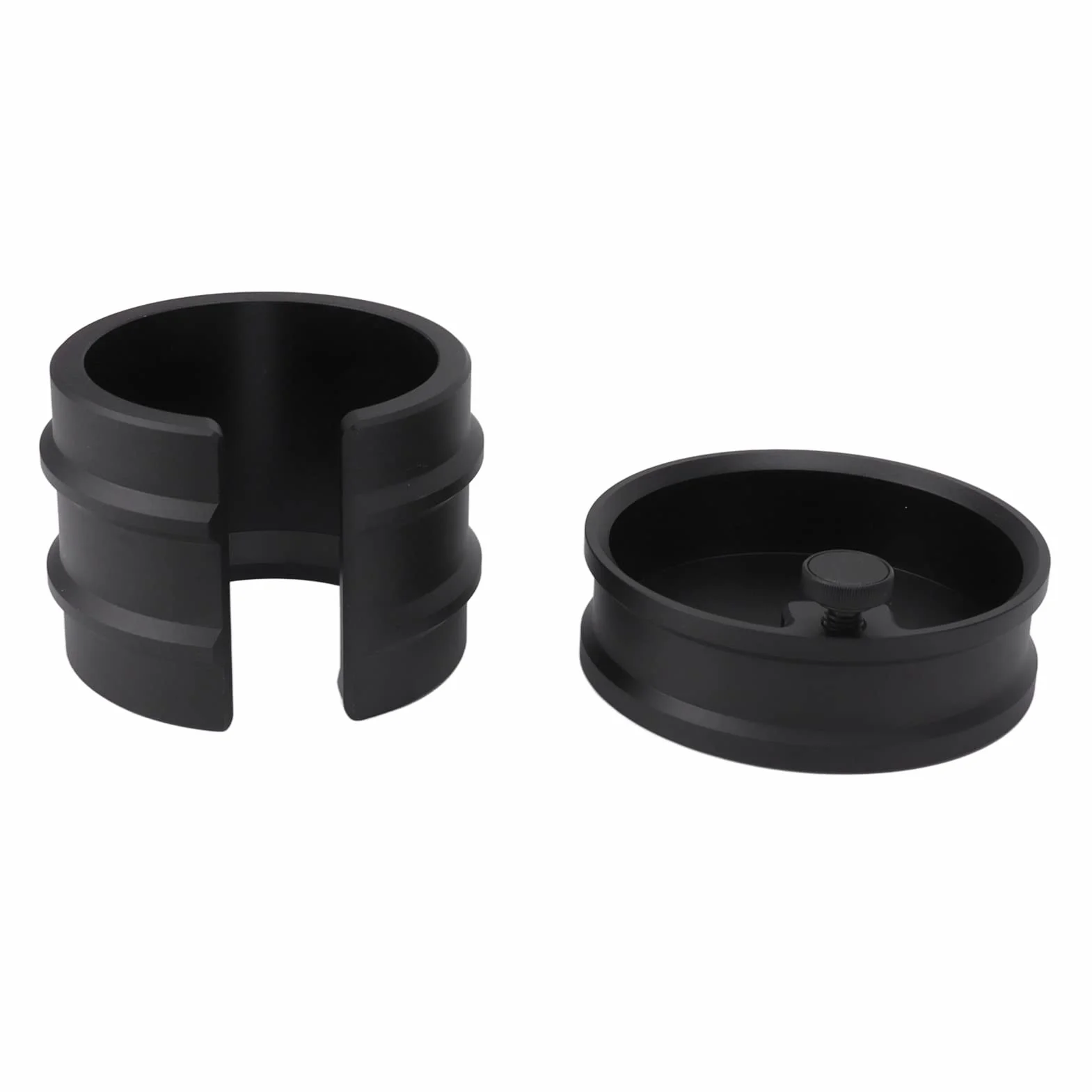 Uchwyt na kolbę do kawy Stojak na ubijak do espresso Podwójna głowica ze stopu aluminium Stabilna podstawa Precyzyjna kontrola ciśnienia do ekspresów do kawy 51 mm 53 mm 58 mm (Czarny)