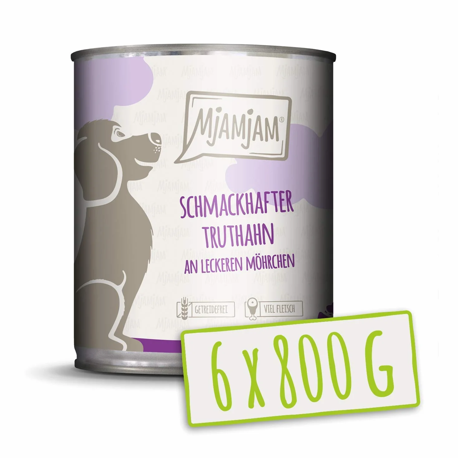 MjAMjAM Mokra karma Premium dla psów 6-pak 6 x 800g bezzbożowa indyk z marchewką