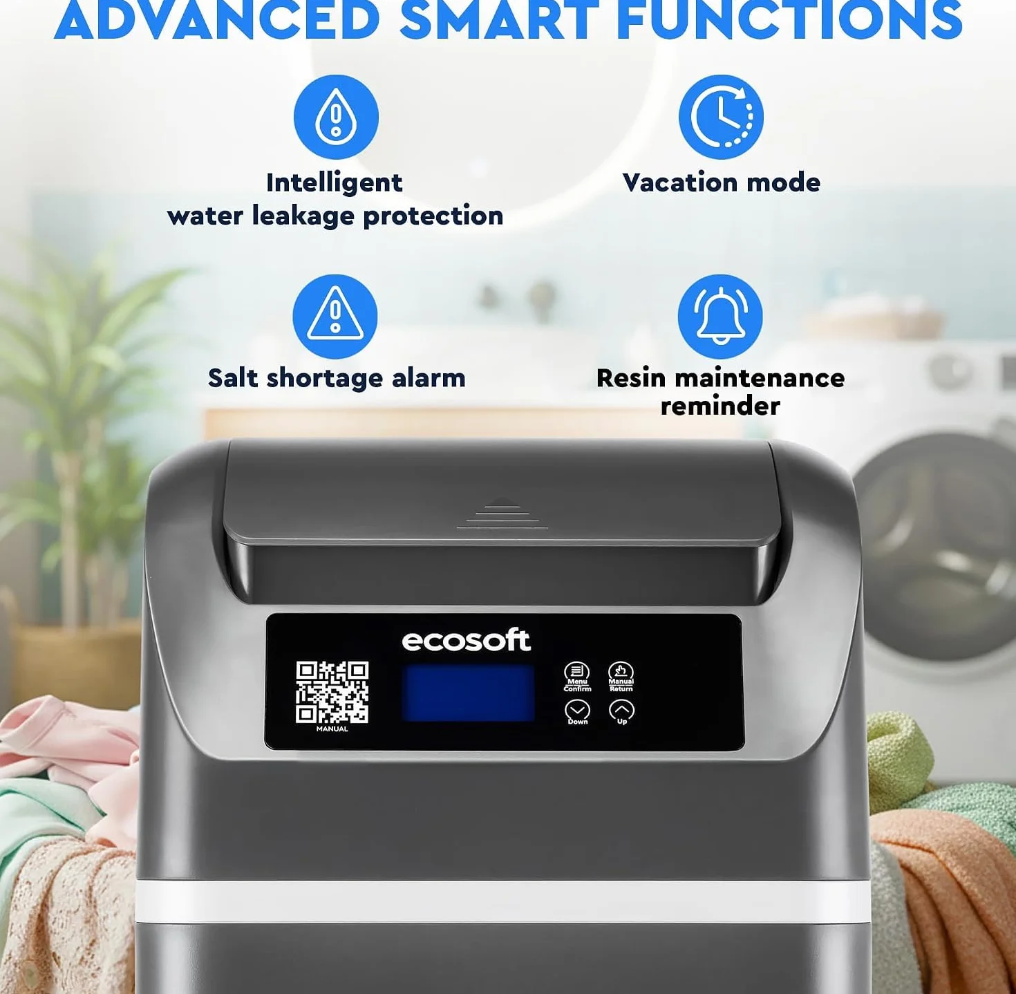 Ecosoft CUBE 100 kompaktowy kabinowy zmiękczacz wody do mieszkań z zaworem Smart