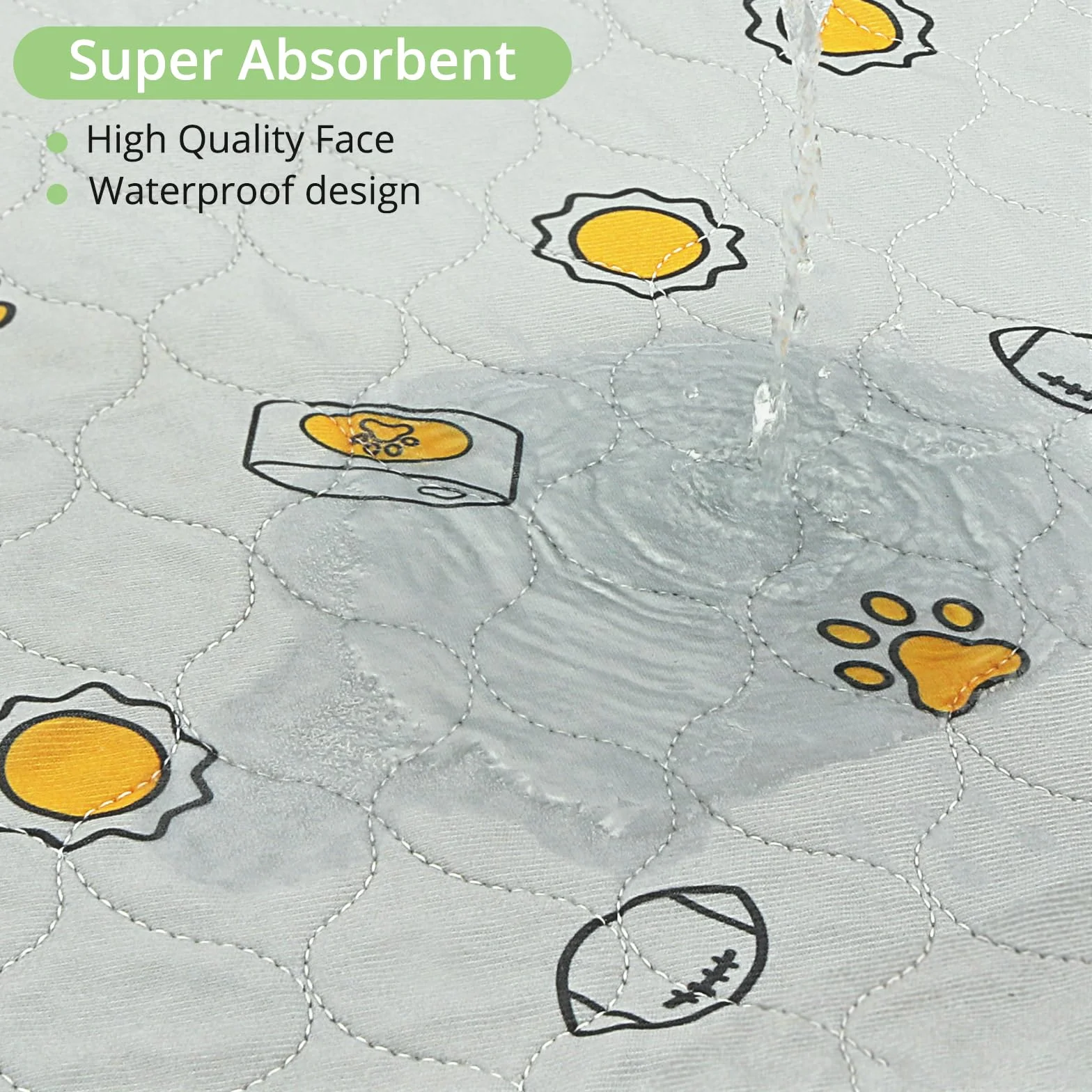 Podkładki dla psów zmywalne wodoodporne antypoślizgowe 182 x 182 cm szare poliester