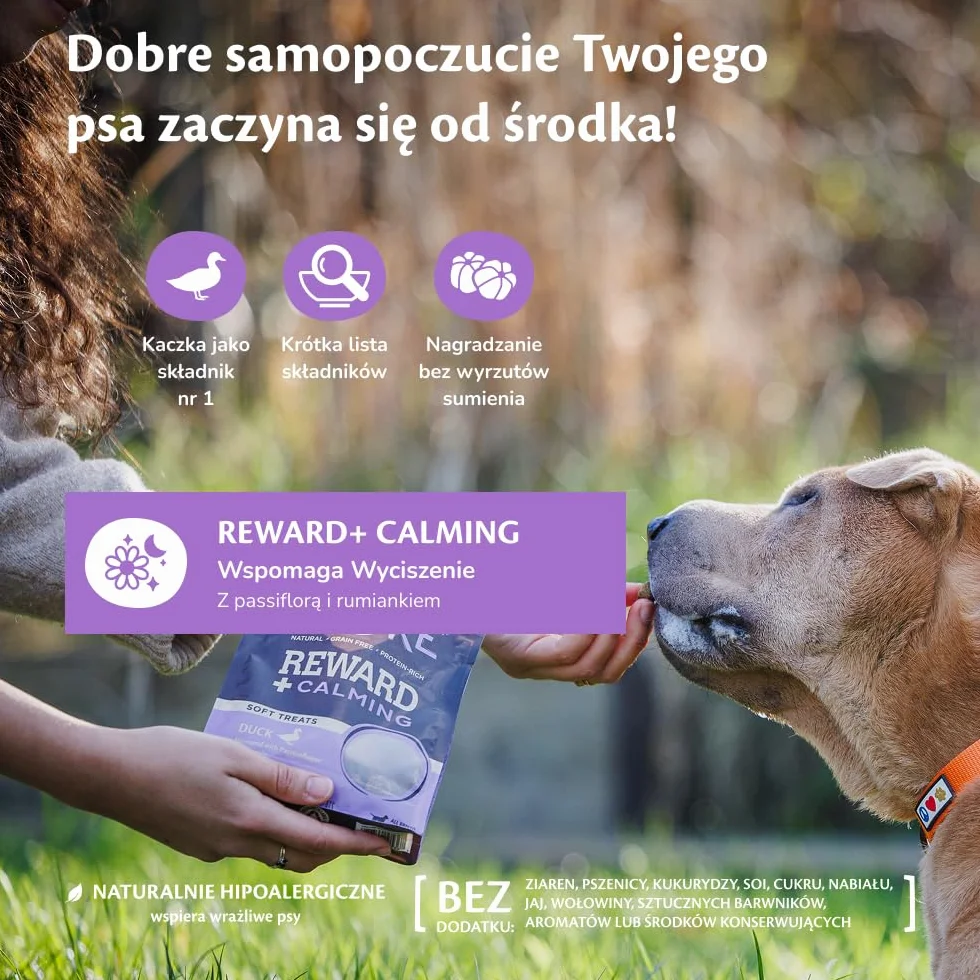 Wellness CORE Reward+ Wyciszenie 170g Kaczka i Rumianek Miękkie Przysmaki dla Psów Bezzbożowe Hipoalergiczne