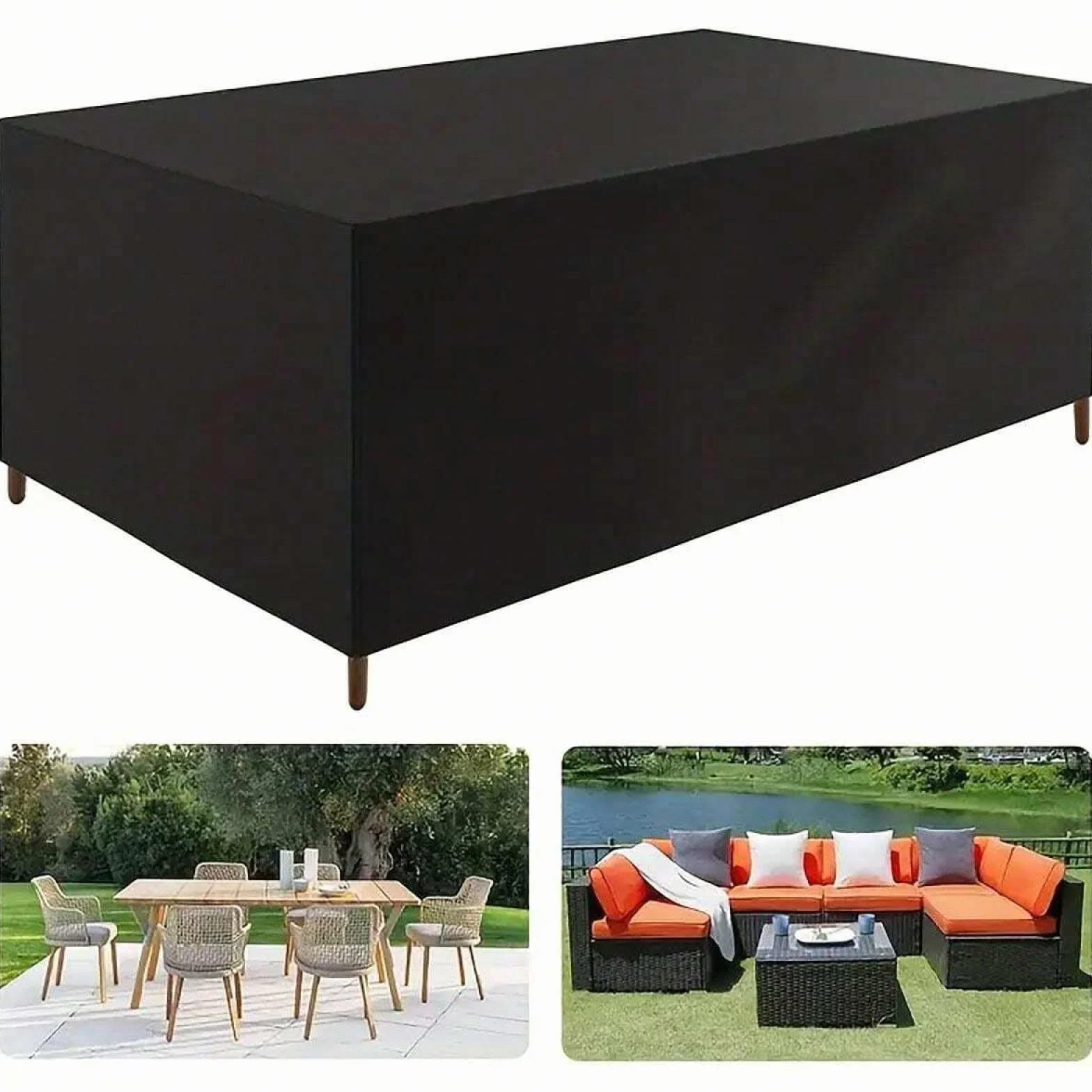 Wodoodporny pokrowiec na meble ogrodowe 420D, 215 x 135 x 90 cm, ochrona sofy/wypoczynku, odporny na promieniowanie UV, odporny na rozdarcie, wiatroszczelny, na zewnątrz