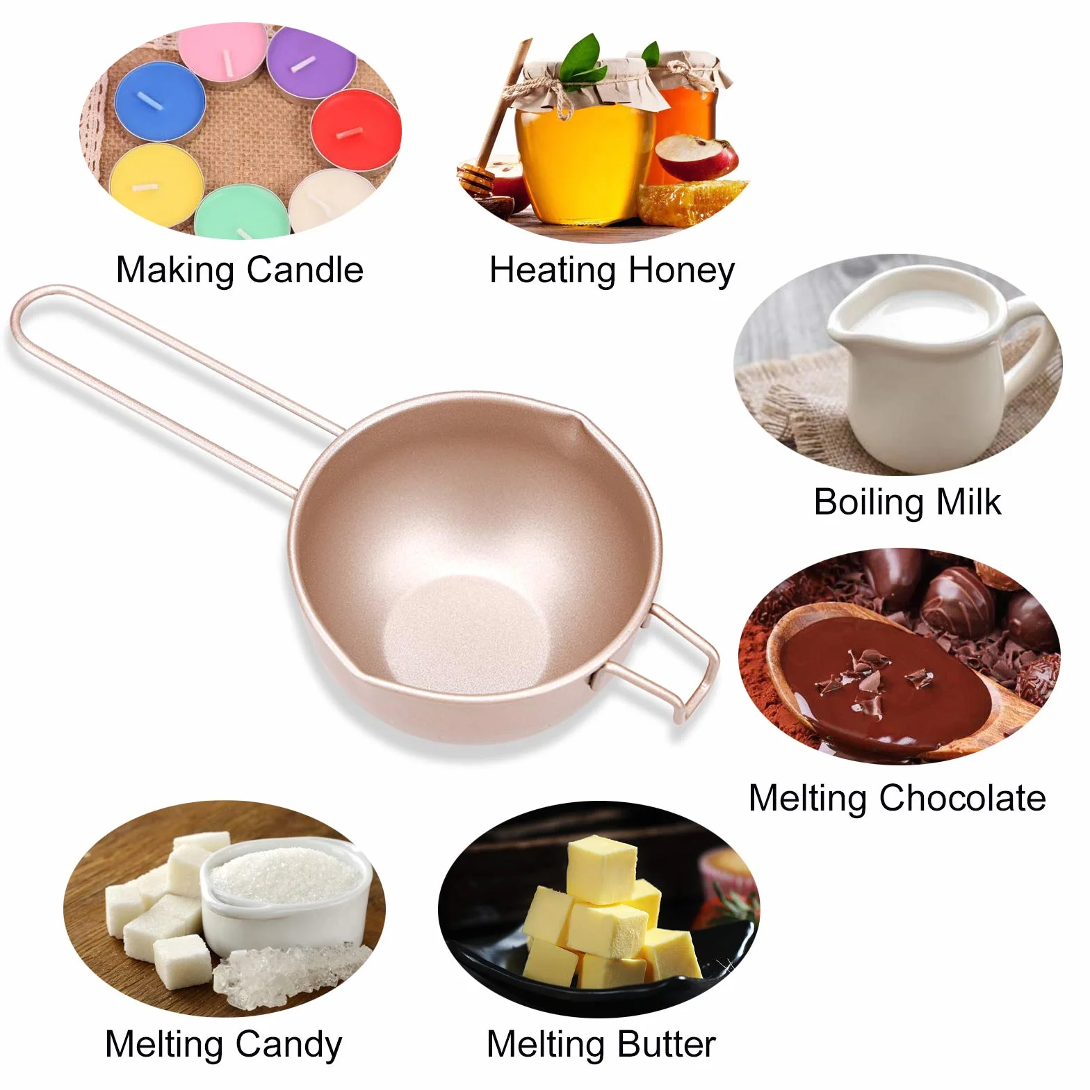 Roztopiąca czekoladka garnek Bain Marie garnek podwójny wkład wosk do gotowania garnek do topienia mleka garnek nieprzywierający do topionego masła sera karmelu słodyczy i mleka miodu podgrzewanie stal węglowa 450 ml