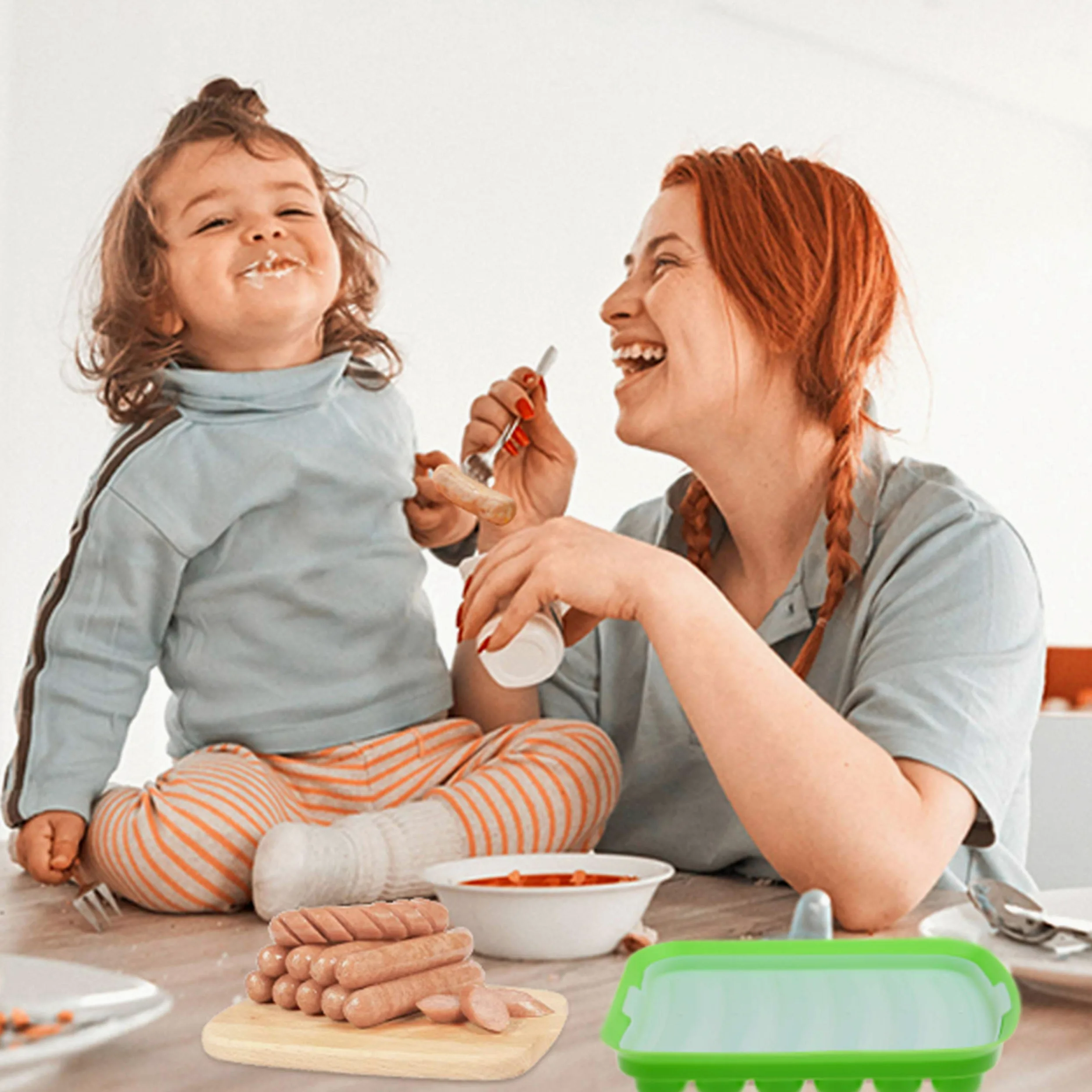 Kare & Kind 2x Silikonowe Foremki do Kiełbasek - Elastyczny Nieprzywierający Ekspres Do Hot-Dogów - 6-Komorowy Pojemnik do Pieczenia Gotowanie na Parze - Zrób Samodzielnie Domowe Kiełbaski