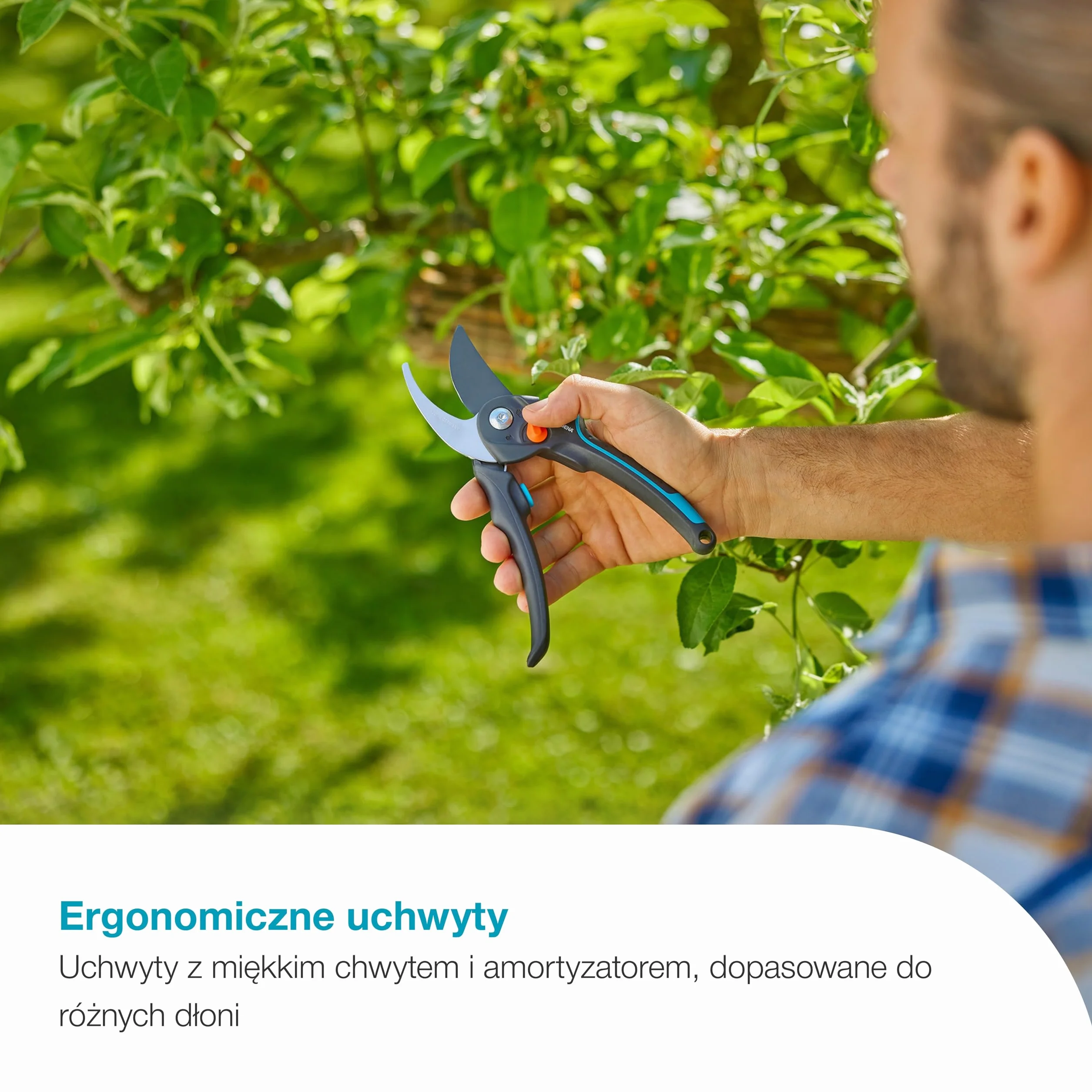 Gardena Nożyce ogrodowe PremiumCut Pro Flex, cięcie obejściowe, do świeżego drewna, średnica cięcia 24 mm, ergonomiczne uchwyty, ostrza PowerCoating, wyprodukowano w Niemczech (12252-20)