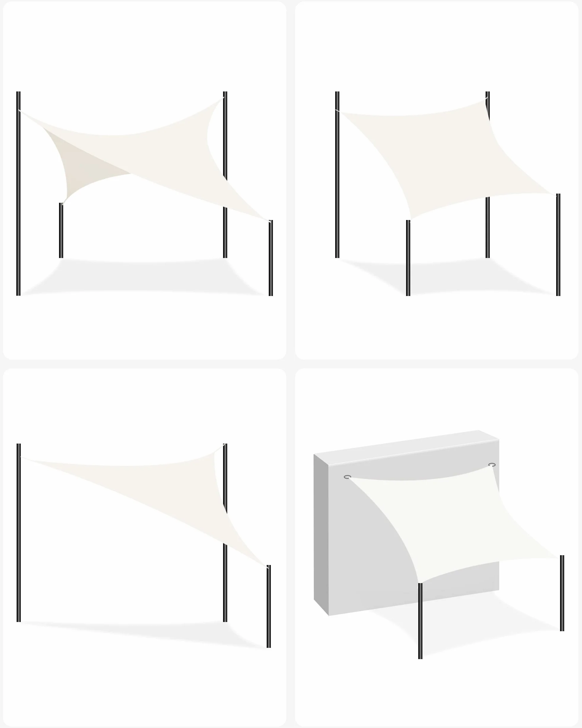 SONGMICS Markiza 3 x 5 m, wodoodporna o słupie wody 665 mm, osłona przeciwsłoneczna z odpornego na rozdarcia poliestru, ochrona UV 93%, taras, ogród, balkon, prostokątna, liny 2 m, biała GSH35IVV1