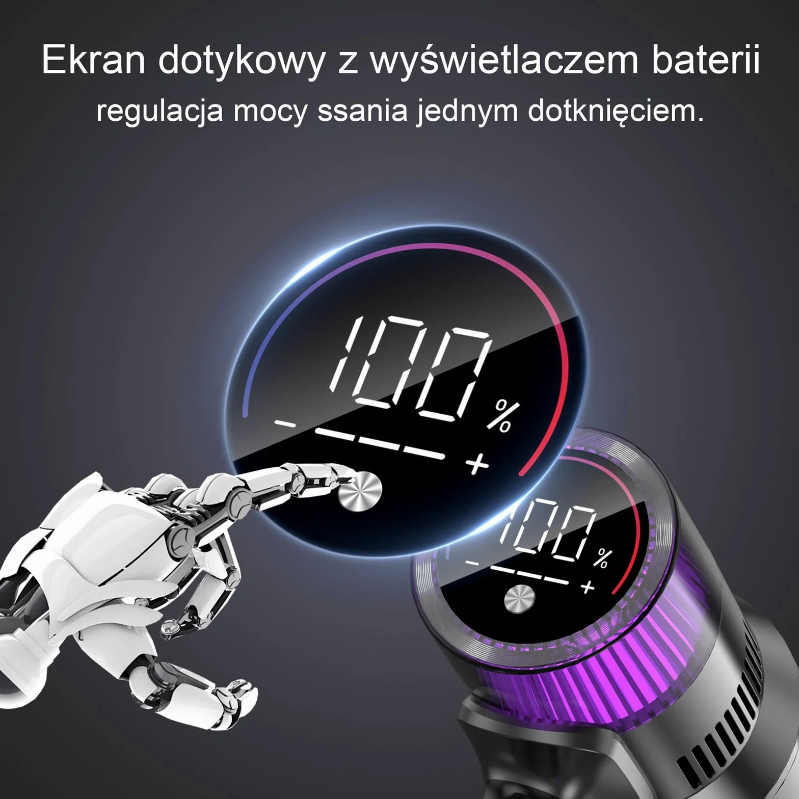 Vistefly V15S Max Odkurzacz Akumulatorowy 580W, 45KPa, Bezprzewodowy Odkurzacz 8 w 1, Ekran Dotykowy LED, Czas Pracy 60 Minut, Automatyczne Wykrywanie Kurzu, do Sierści Zwierząt, Podłóg i Dywanów
