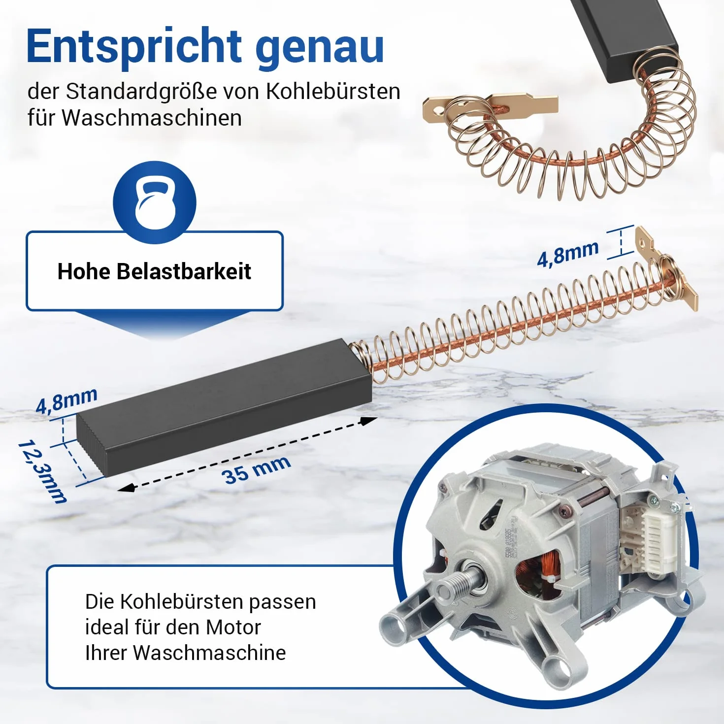 VIOKS Zestaw 2 szczotek węglowych Bosch do pralki 00154740 Bosch 4,8 mm AMP do suszarki Bosch Siemens