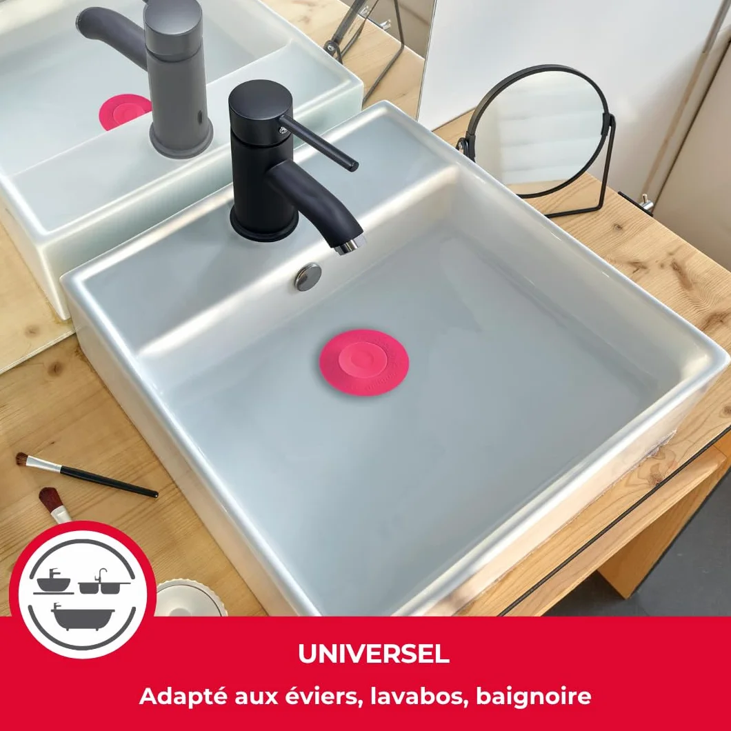 WIRQUIN 3375537222575 30722337, UPPY, uniwersalny korek 2 w 1, zestaw odpływowy, biały