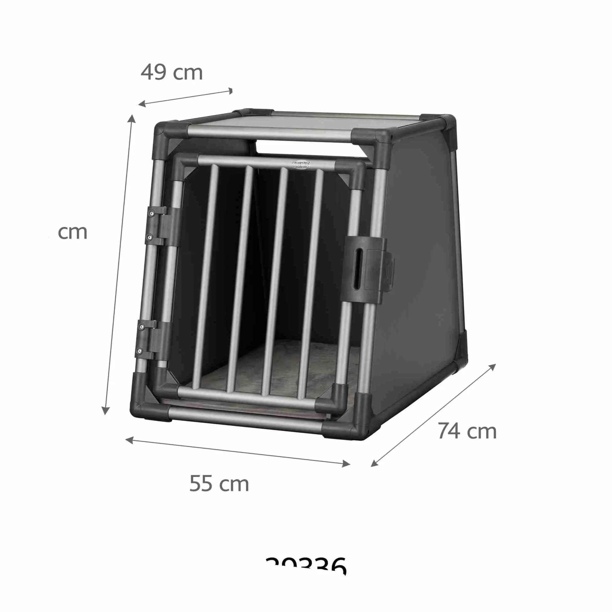 Trixie T39336 Klatka Transportowa dla Zwierząt 55×61×74 cm Czarny Szary