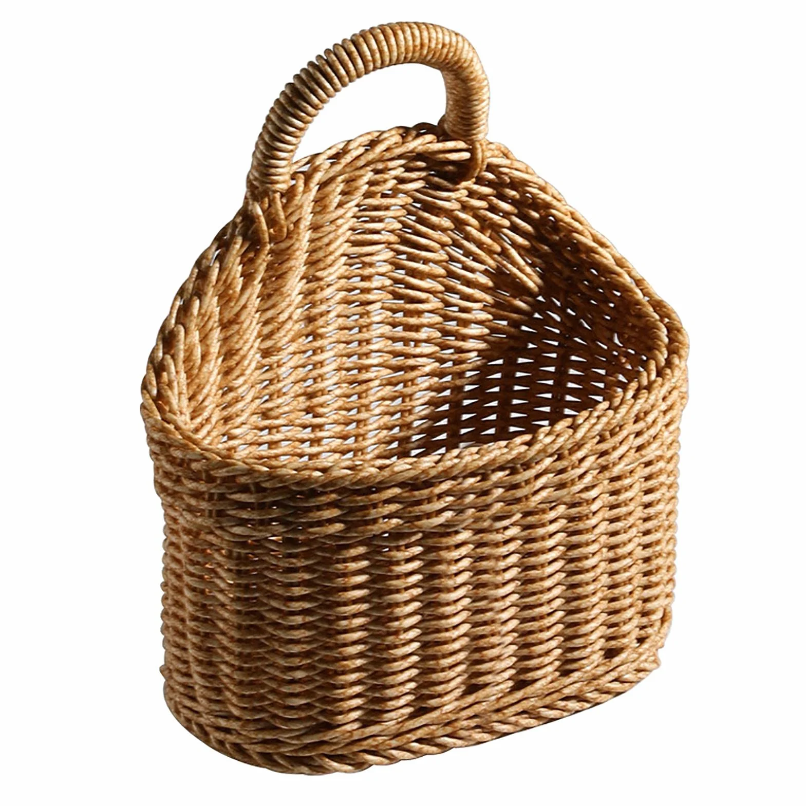 Ręcznie tkany wiszący kosz rattanowy doniczki na kwiaty naturalny kosz wiklinowy montowany na ścianie wiszący kosz do przechowywania kluczy do dekoracji domu ogrodu