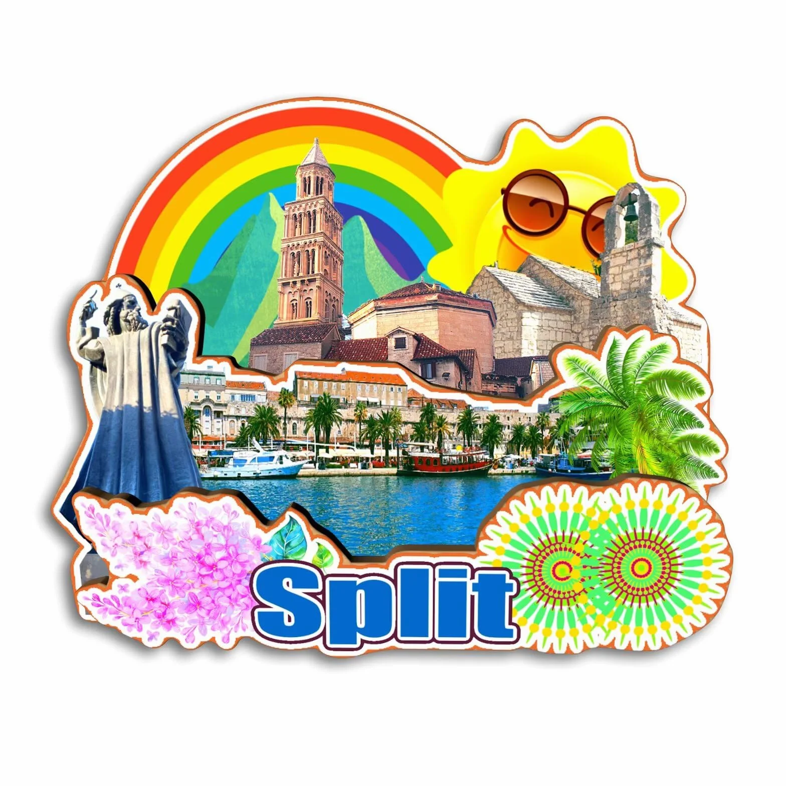 Magnes na lodówkę Split Chorwacja magnes na lodówkę pamiątki z podróży po mieście prezenty turystyczne 3D klasyczne zabytki ręcznie robione rękodzieło dekoracja domu -3956