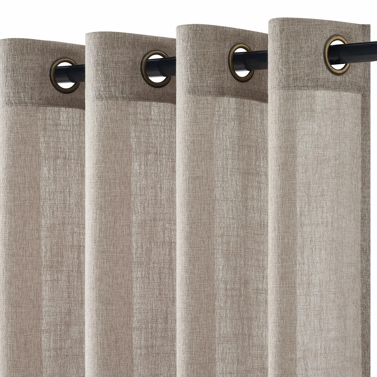 Topfinel Zasłony do wnętrz z lnu 140 x 280 cm 2 sztuki, nowoczesne zasłony do sypialni z pierścieniami, dekoracja zasłony okiennej przezroczysty szary do salonu zasłony