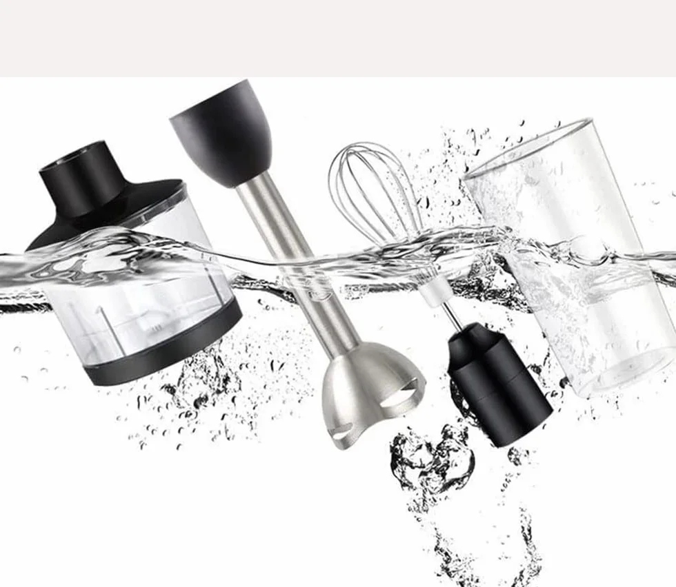 Blender ręczny zanurzeniowy, zestaw mikserów ręcznych 3 w 1, trzonek i ostrza blendera ręcznego ze stali nierdzewnej, ostrza ze stali nierdzewnej 304, bez BPA, narzędzie kuchenne