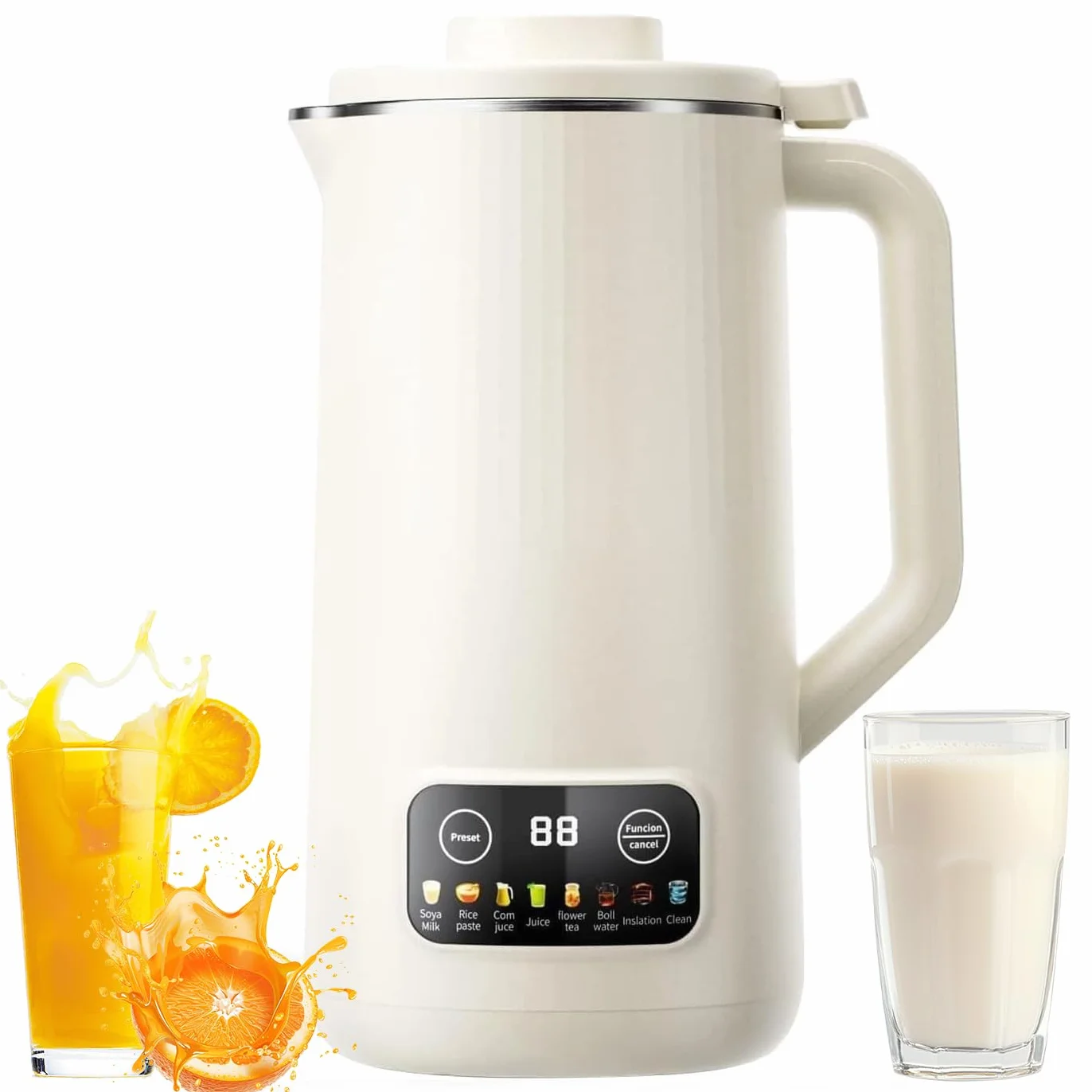 Automatyczna maszyna do produkcji mleka sojowego, 600 ml, maszyna do produkcji mleka orzechowego z 10 ostrzami, opóźniony start, podtrzymywanie ciepła, samoczyszcząca, urządzenie d