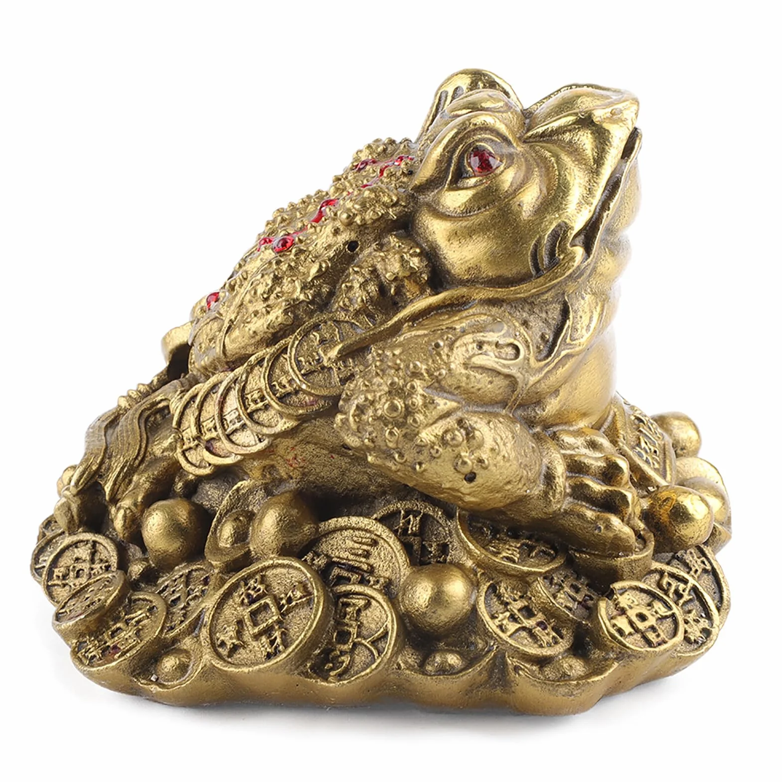 Geldfrosch Messing Glückskröte Feng Shui Dreibeiniger Reichtum Traditioneller Frosch für Wohlstand Home Office Feng Shui Dekor((1))