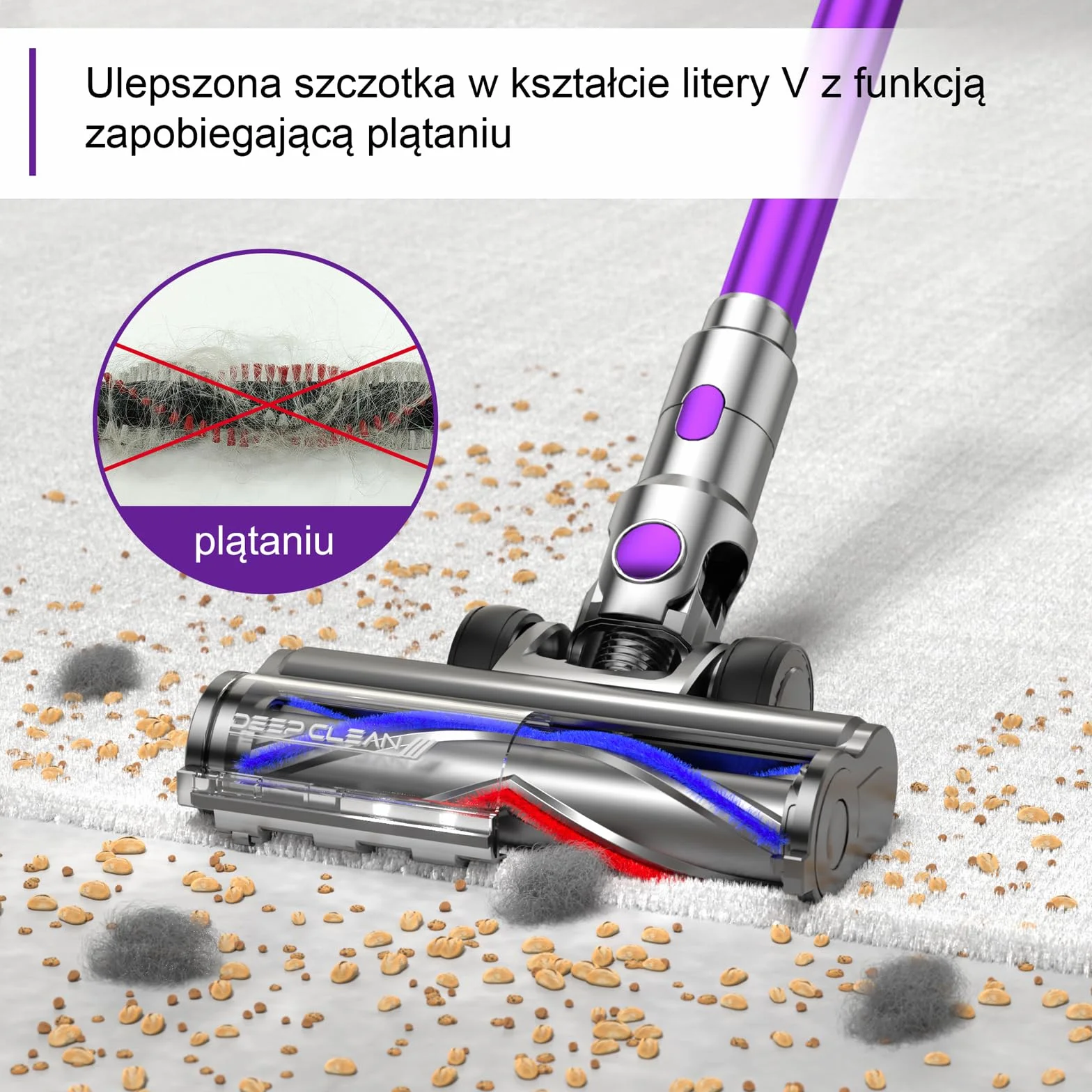 Vistefly V15S Max Odkurzacz Akumulatorowy 580W, 45KPa, Bezprzewodowy Odkurzacz 8 w 1, Ekran Dotykowy LED, Czas Pracy 60 Minut, Automatyczne Wykrywanie Kurzu, do Sierści Zwierząt, Podłóg i Dywanów
