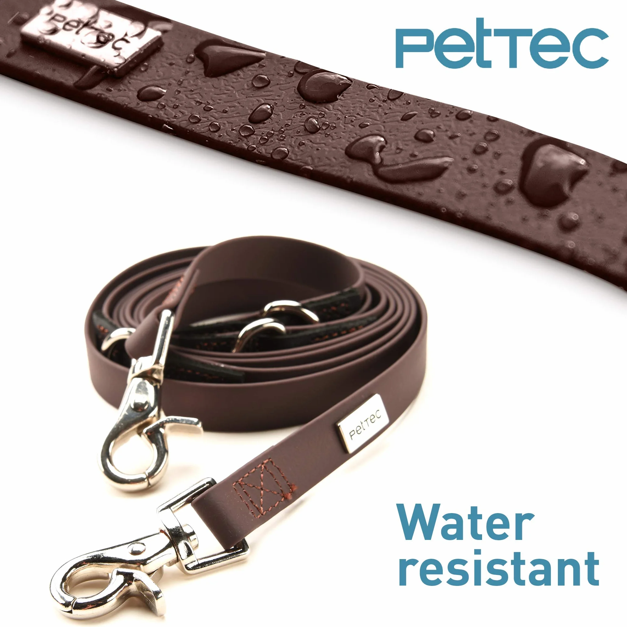 PetTec smycz dla psa 2 m i 10 m, dla psów o wadze do 60 kg, lekka smycz treningowa, smycz do ćwiczeń, smycz trekkingowa, regulowana, z materiału TRIOFLEX (podobnie jak Biothane), wodoodporna