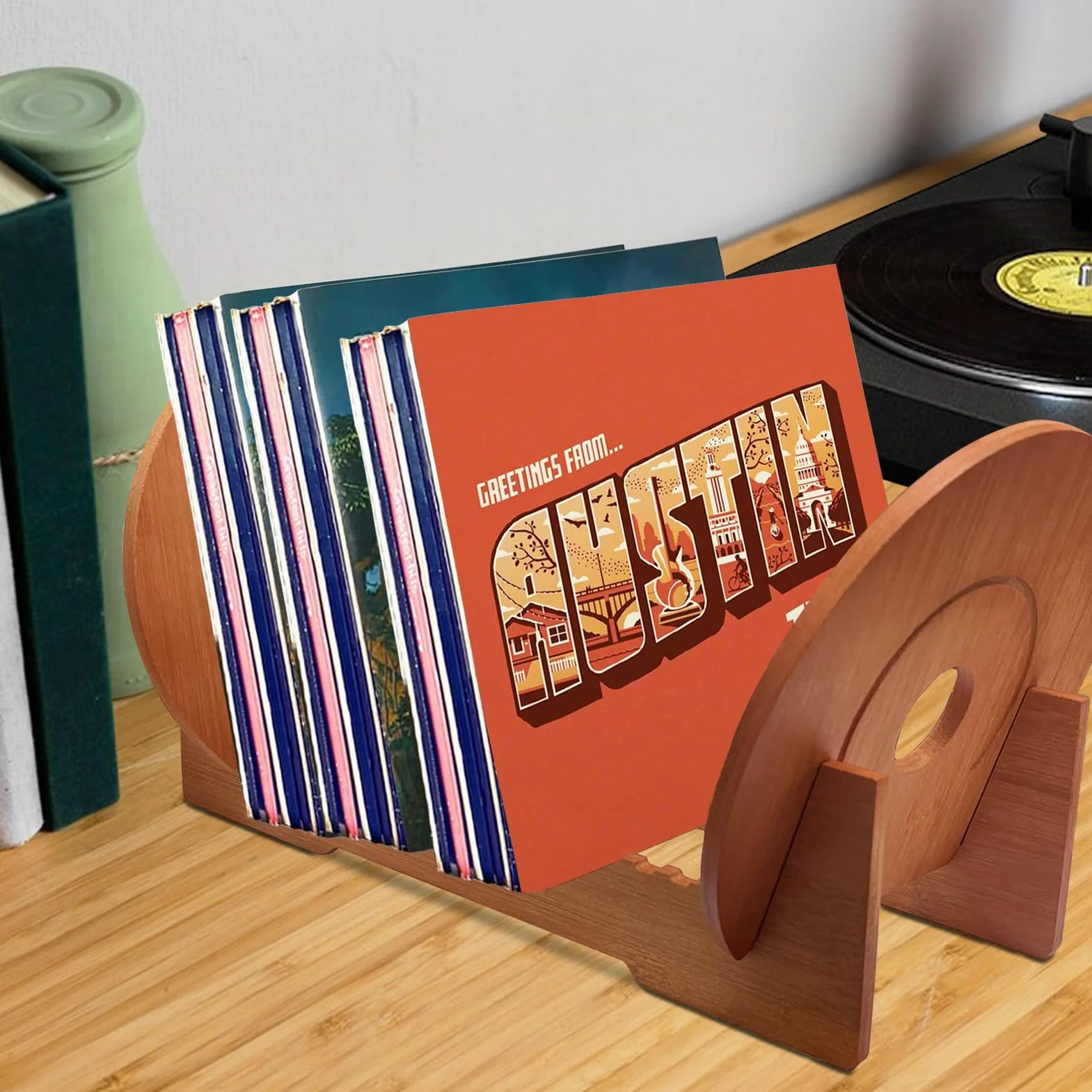 Stojak na płyty gramofonowe, stojak na płyty winylowe, stojak na płyty CD, płyty CD i płyty winylowe, dekoracja