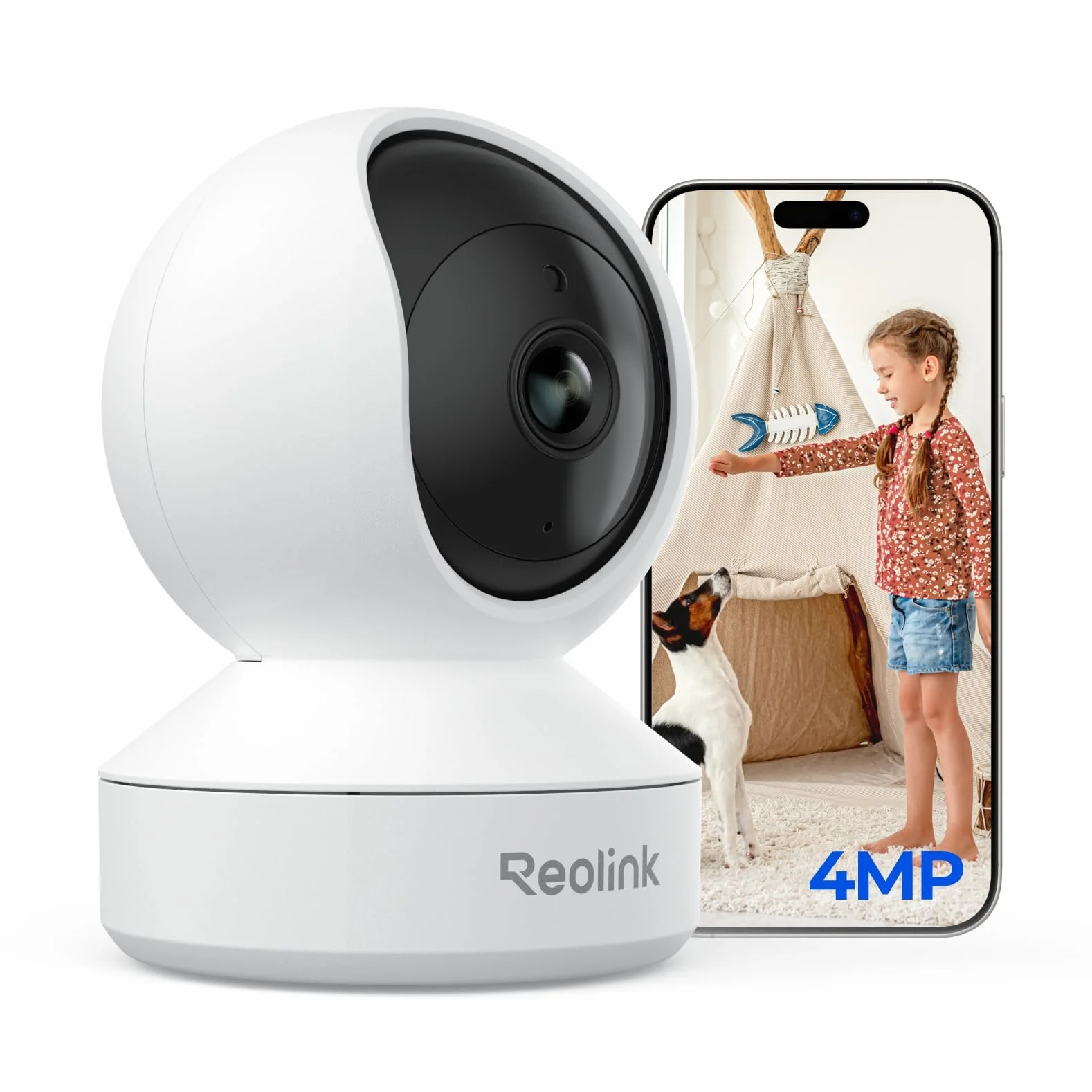 Reolink E1 4MP Wi-Fi IP Kamera wewnętrzna z funkcją rozpoznawania ludzi i zwierząt