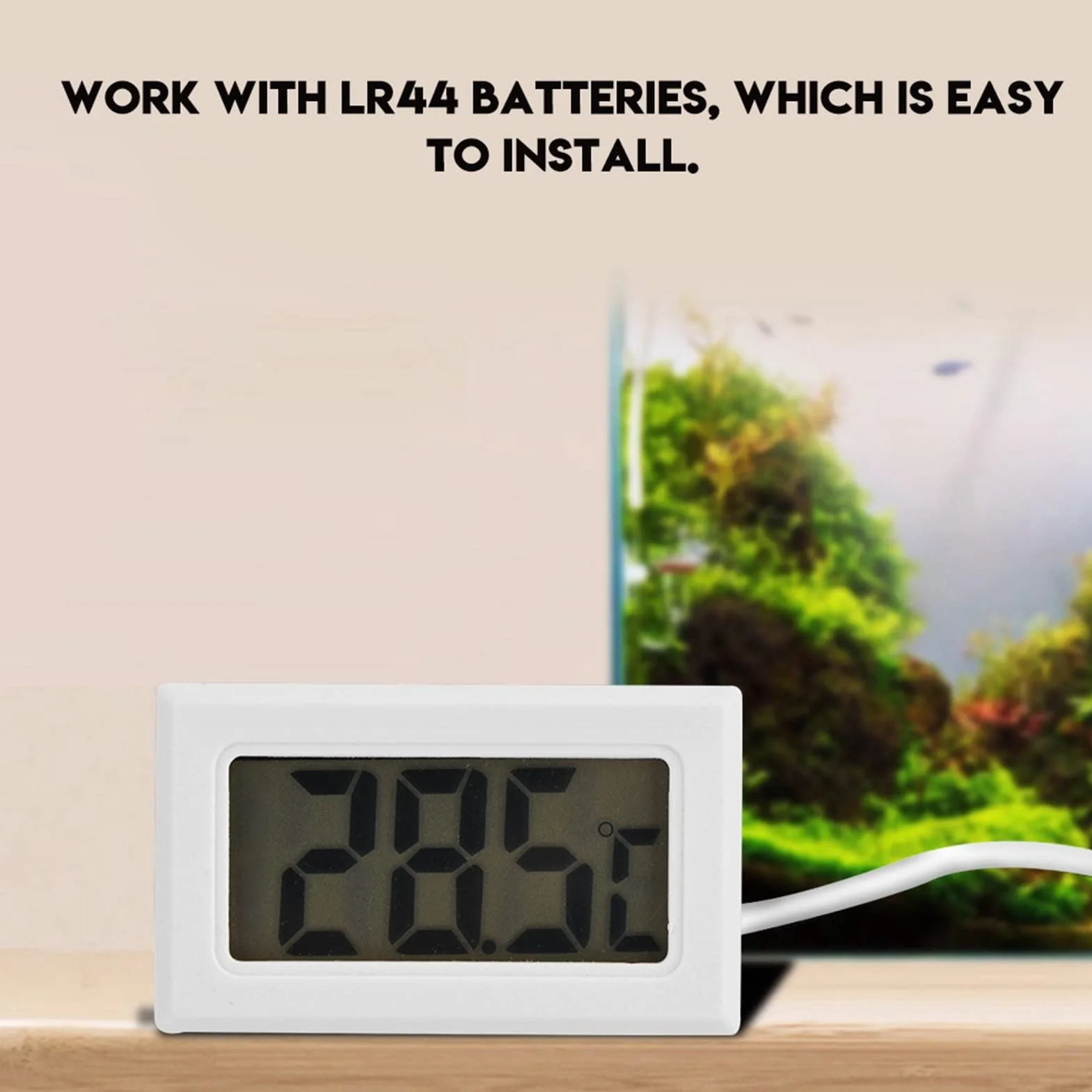 Cyfrowy termometr LCD z zewnętrznym metalowym czujnikiem temperatury do lodówki, zamrażarki, akwarium
