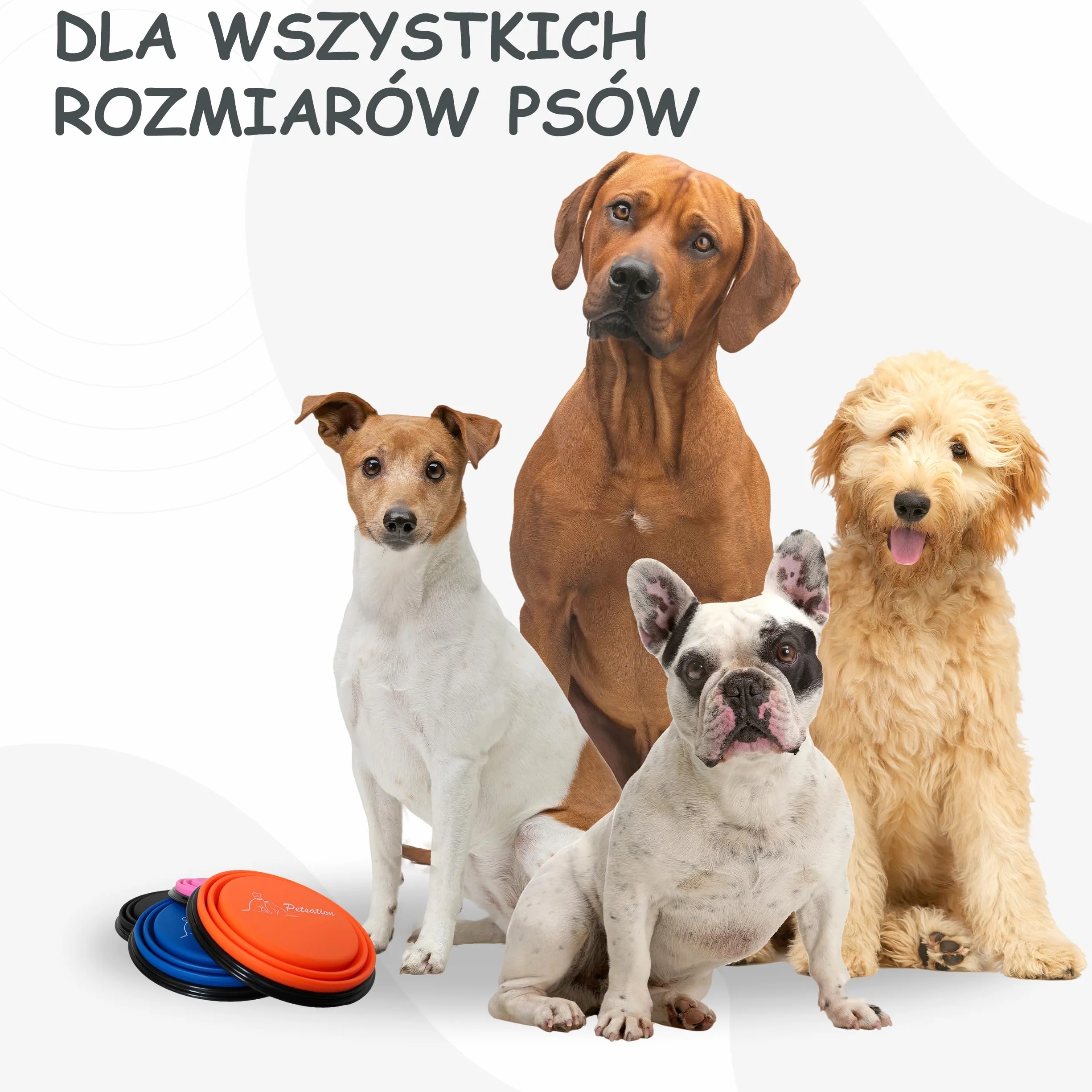 Składana miska dla psa 1500 ml niebieska podróżna na karmę i wodę
