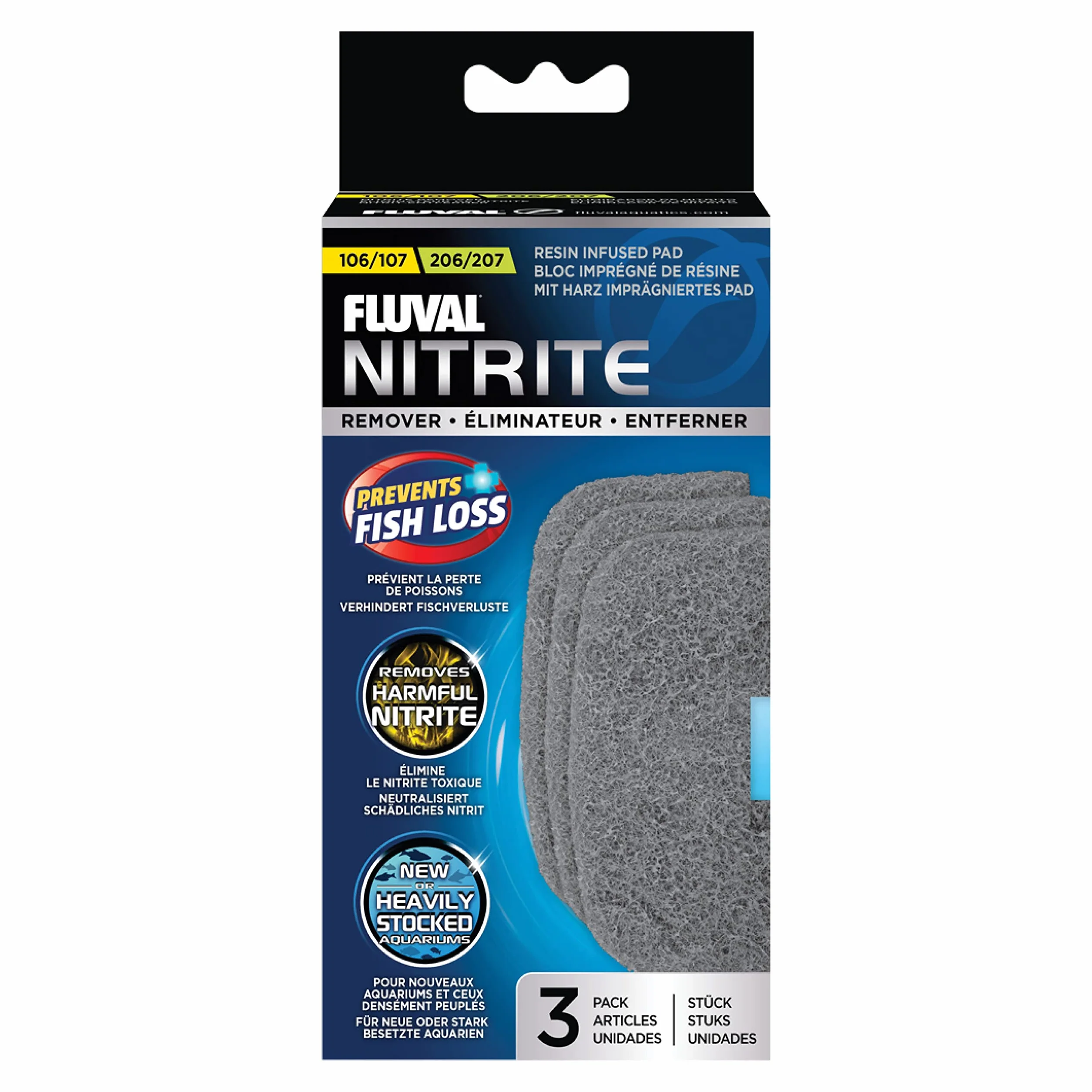 Fluval Pad Usuwa filtry azotanowe 107/207, 3 szt