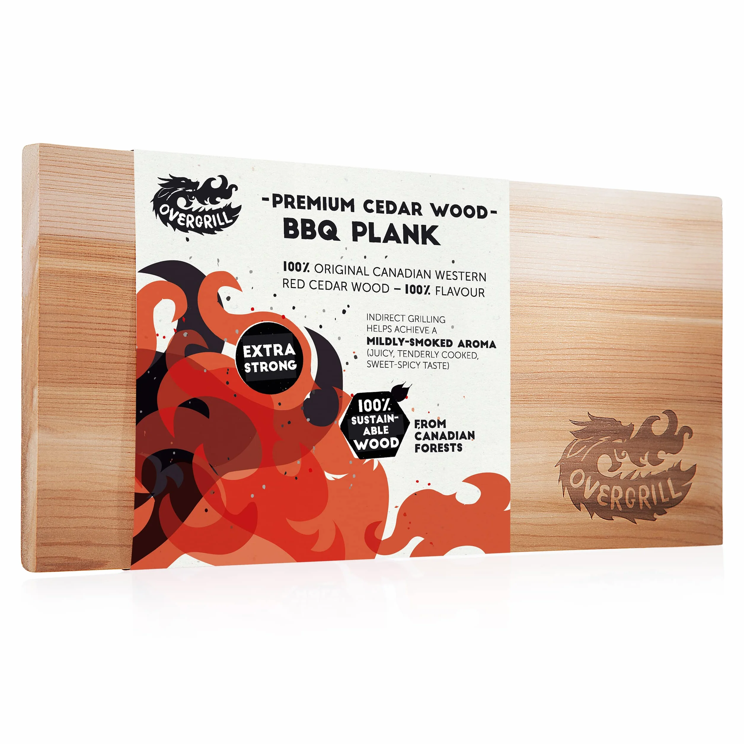 Deska do grillowania z drewna cedrowego: Premium XXL deska do palenia – deska do grillowania z drewna kanadyjskiego Western Red, deska do grilla dla łagodnego aromatu dymu, deska grillowa z drewna cedrowego